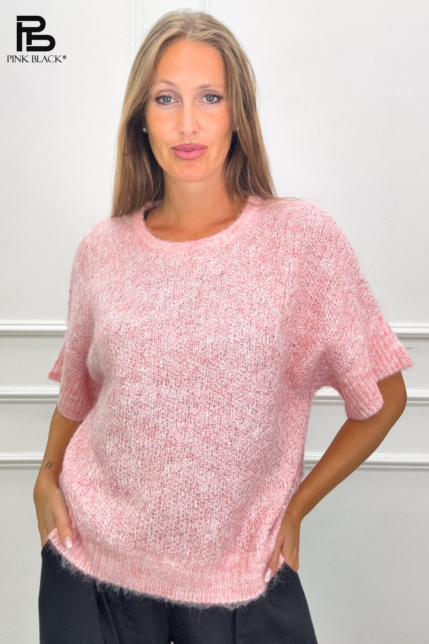 Flauschiger Kurzarm-Pullover