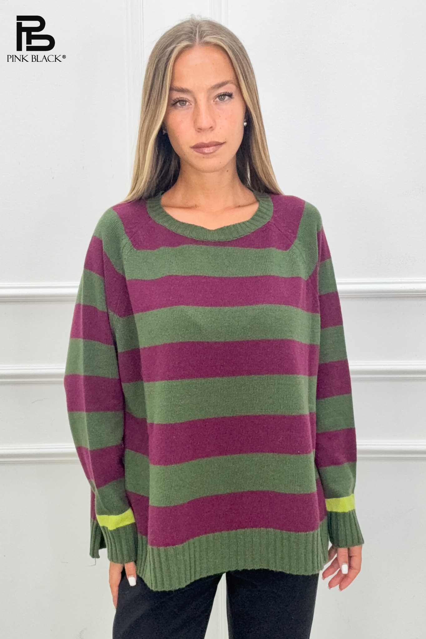Oversized Pullover mit Streifen