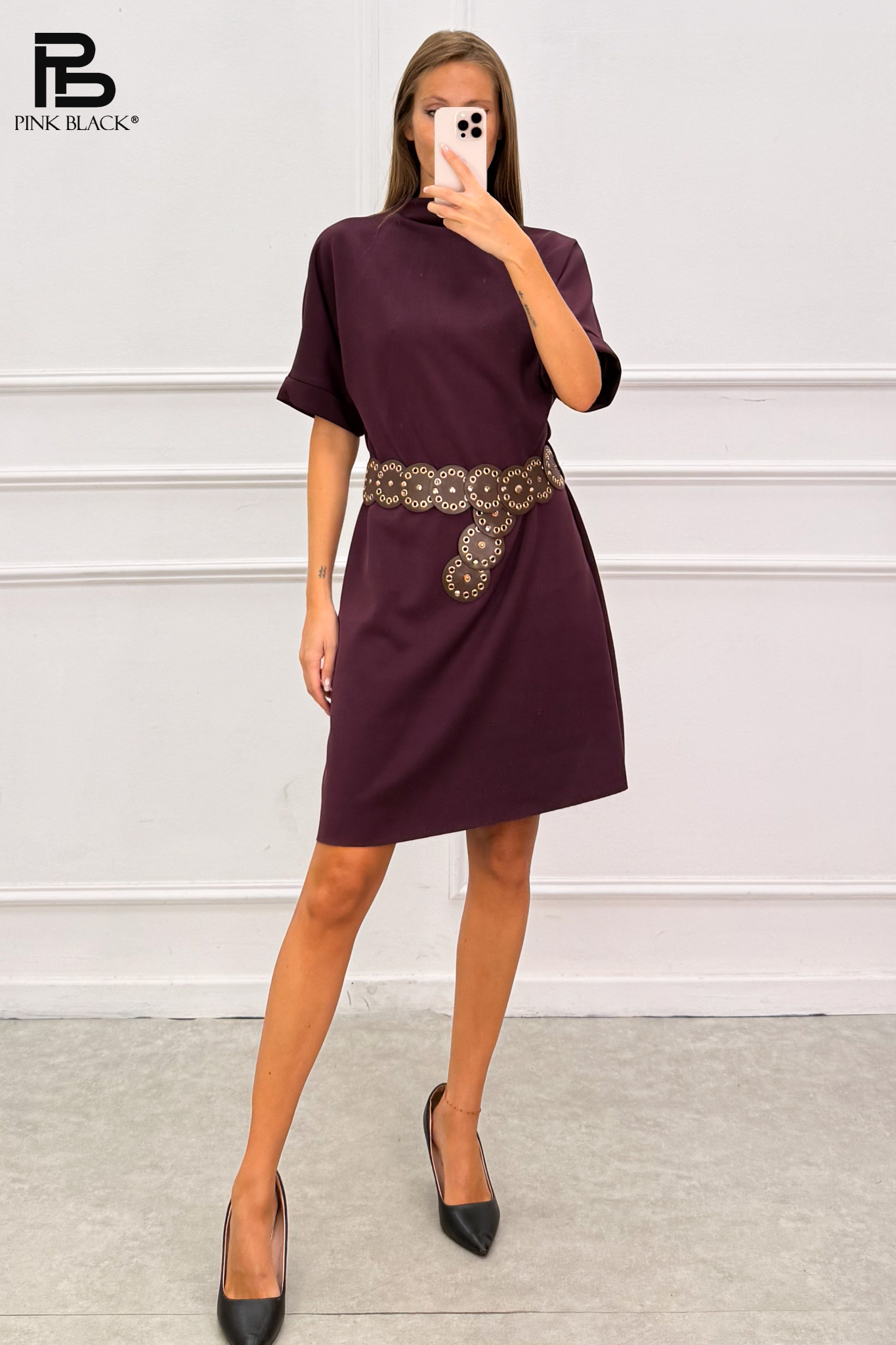 A‑Line Kleid mit Halbrollkragen