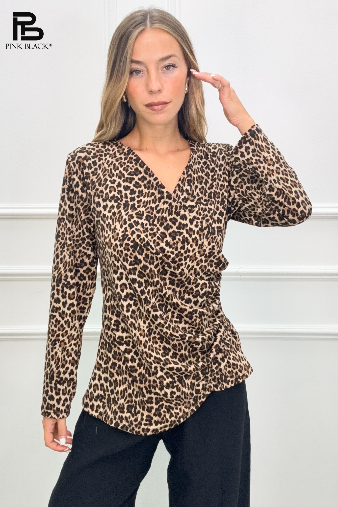Wickelbluse mit Raffungen