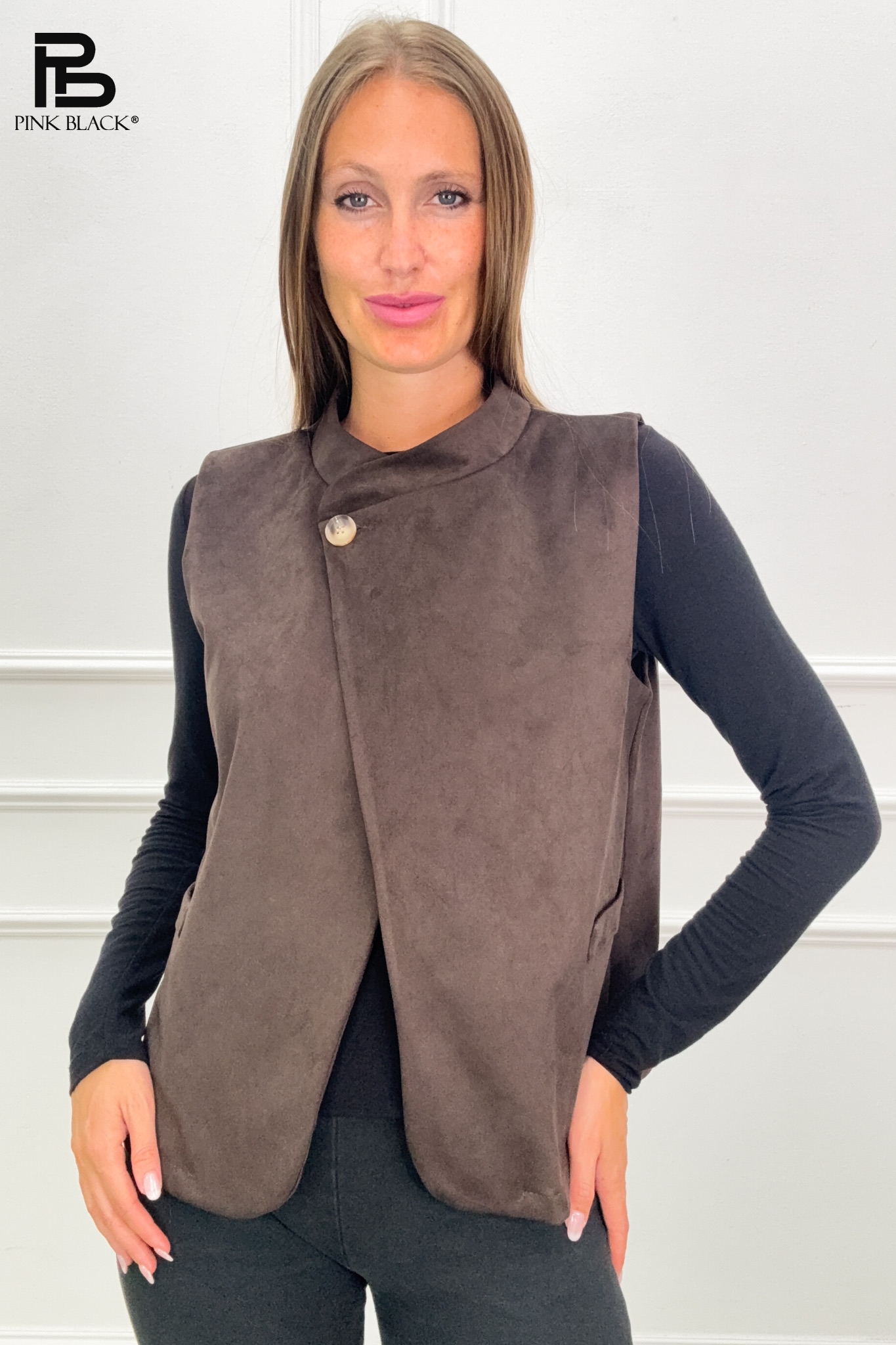 Regular Fit Weste mit halbem Rollkragen