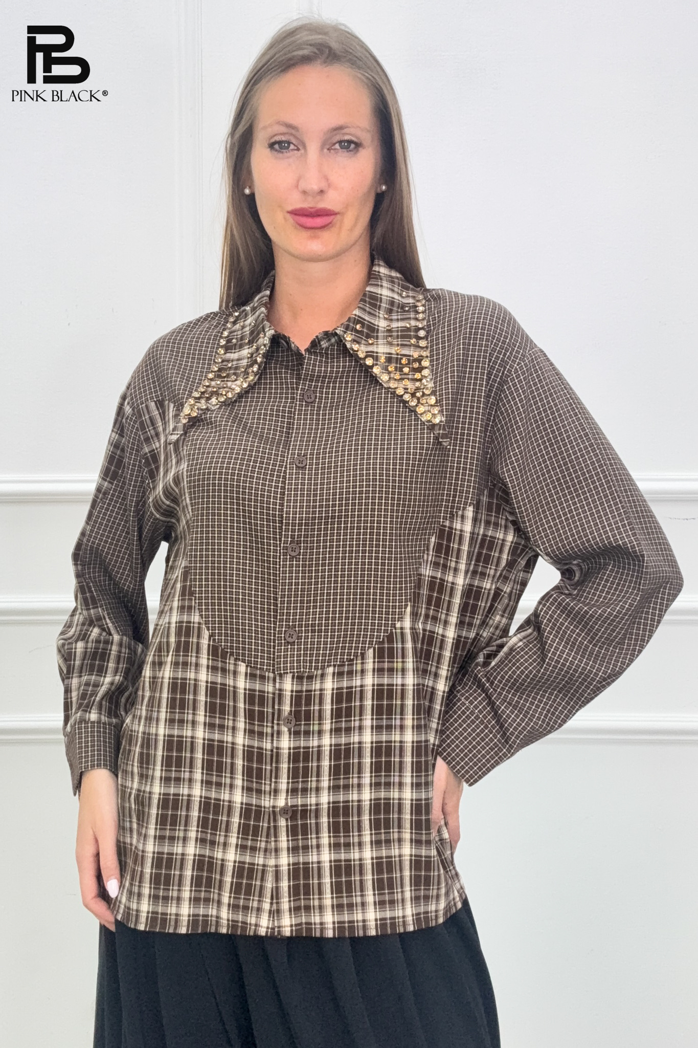 Longline-Hemd mit Kragen