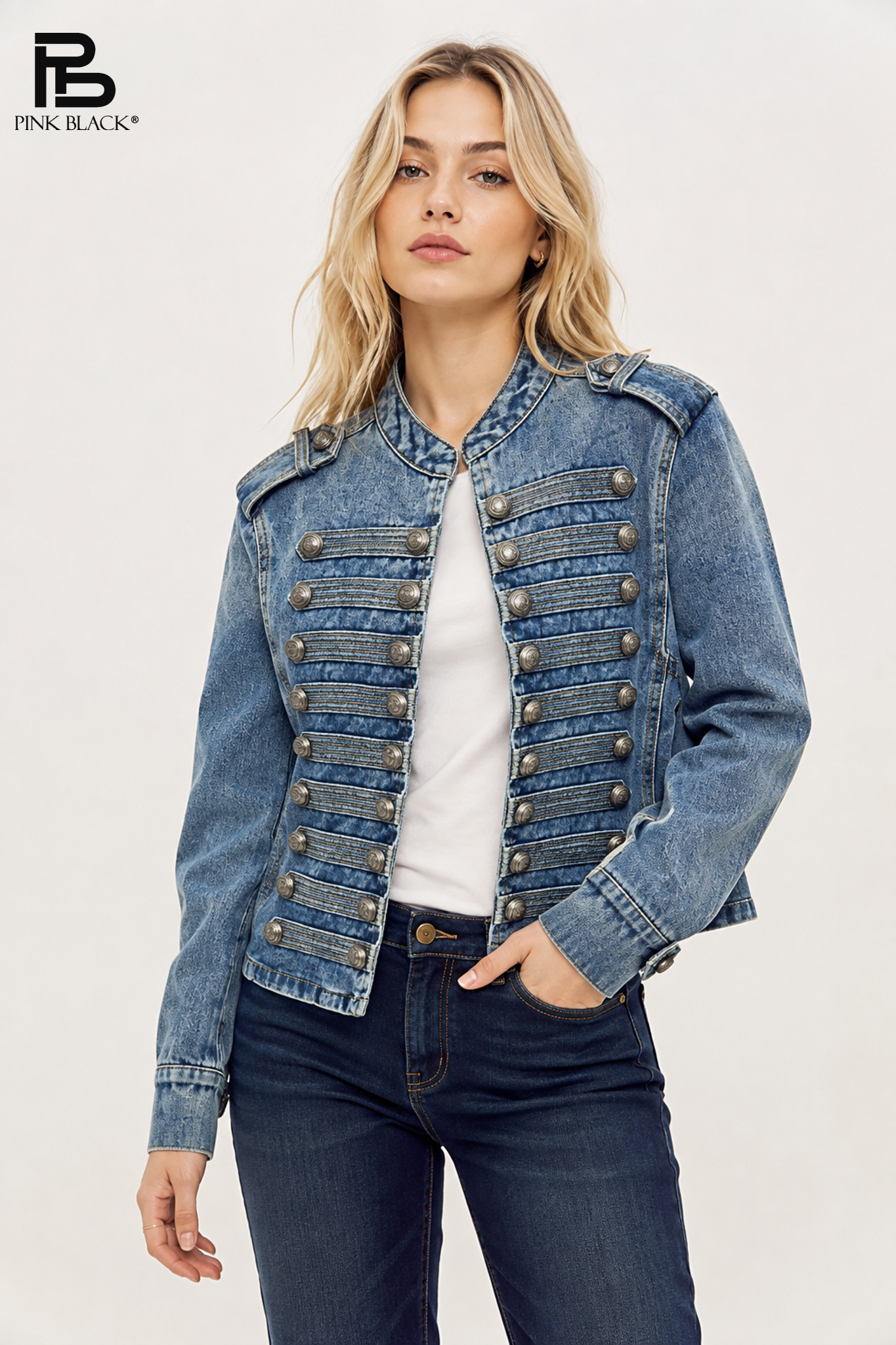 Jeansjacke mit Stehkragen — Regular Fit