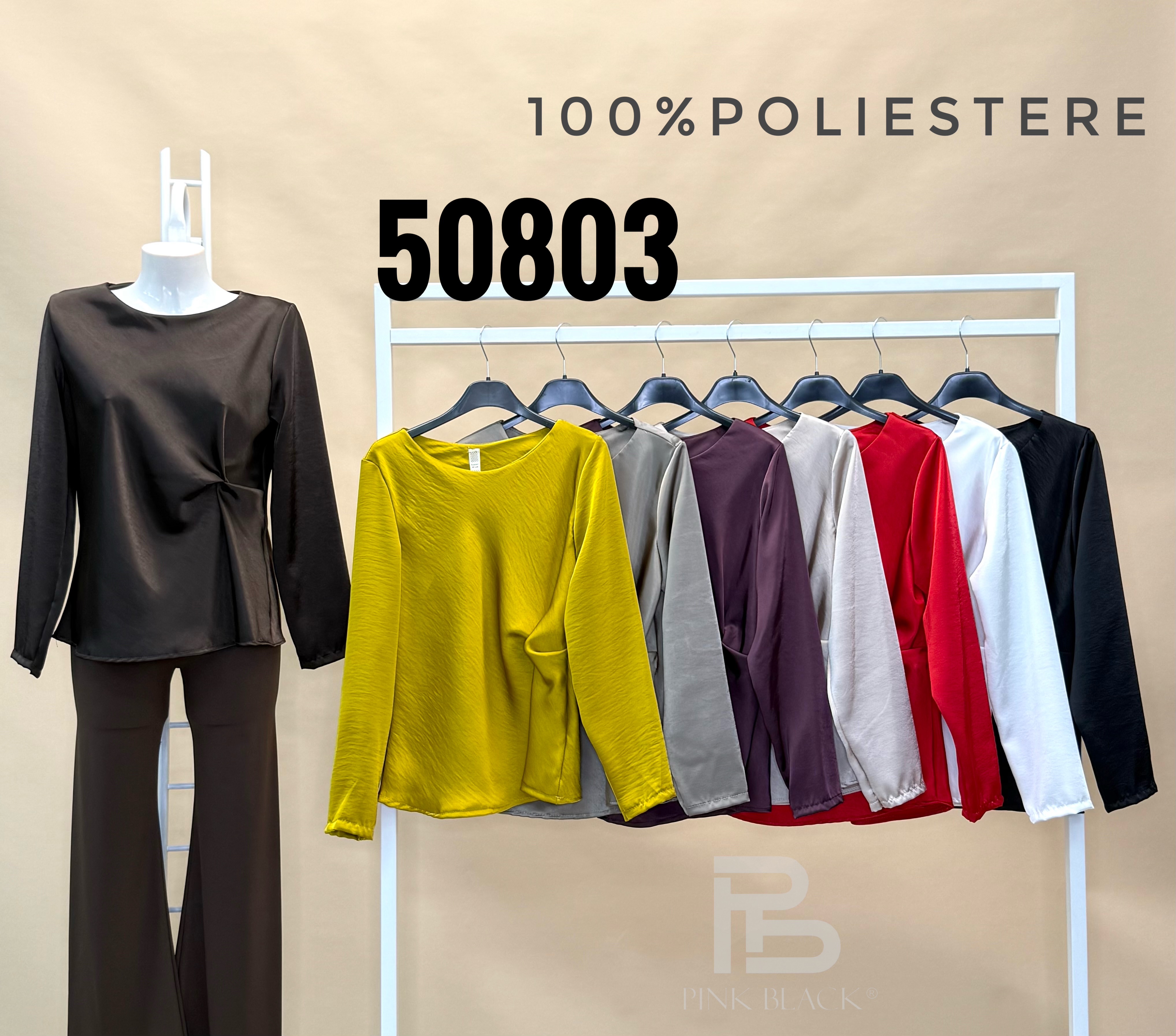 Bluse mit seitlicher Raffung