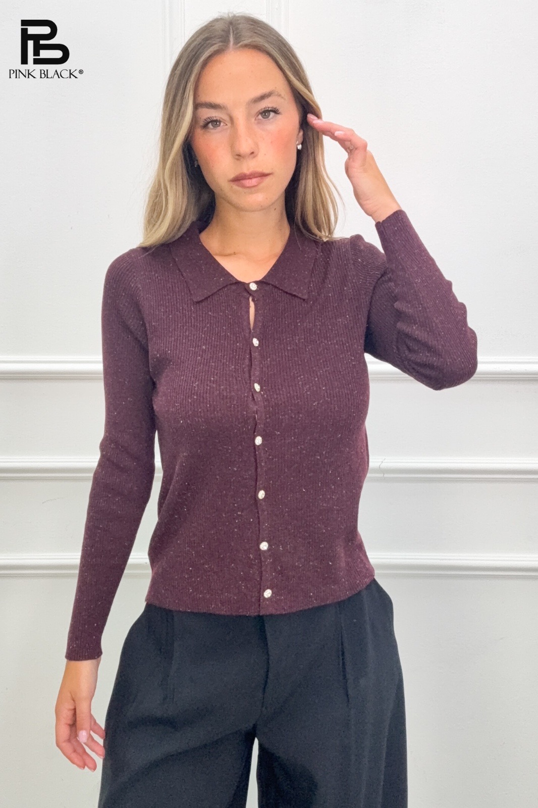 Figurbetonter Cardigan mit Kragen