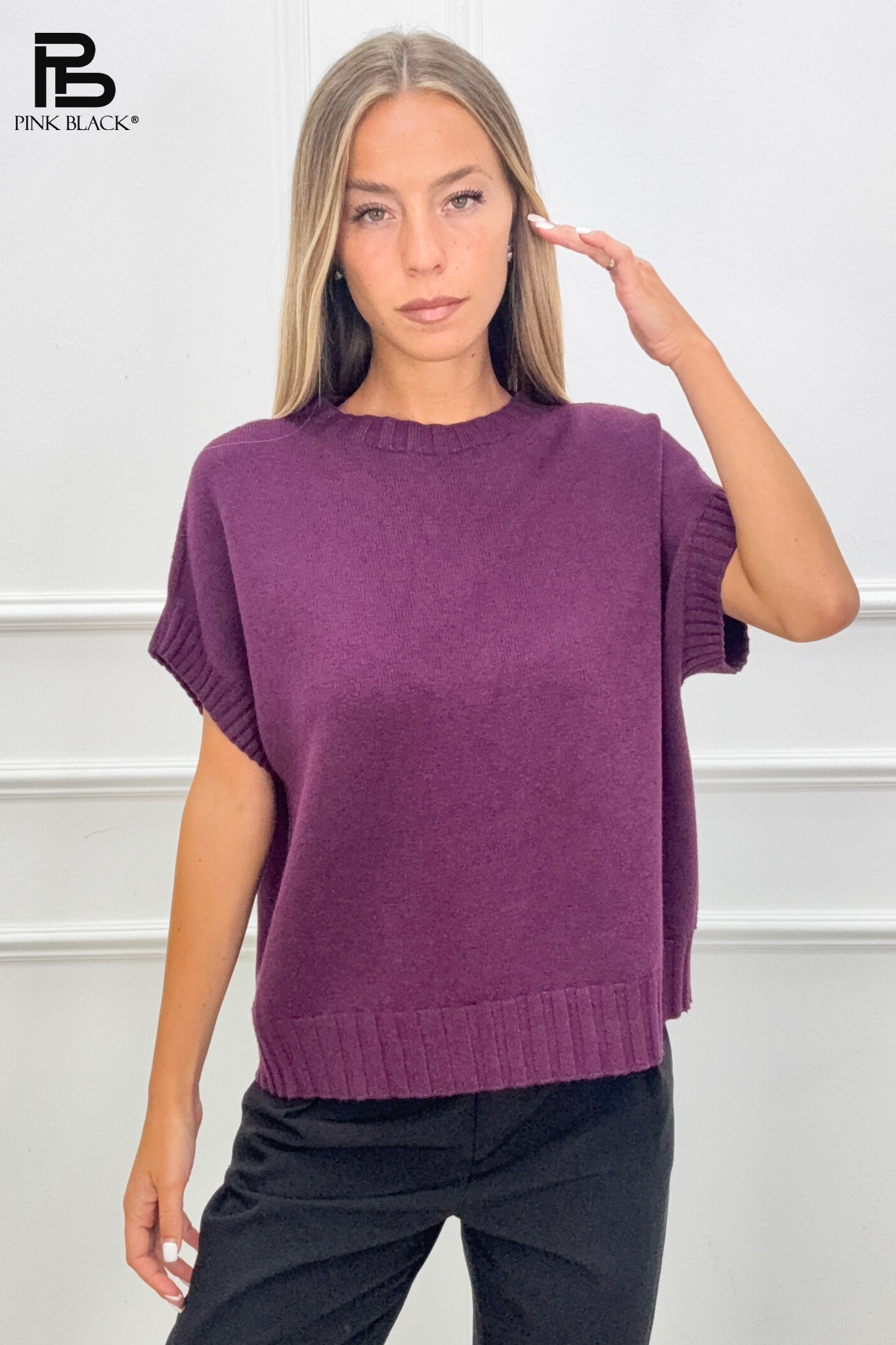 Oversized Pullover mit kurzem Arm