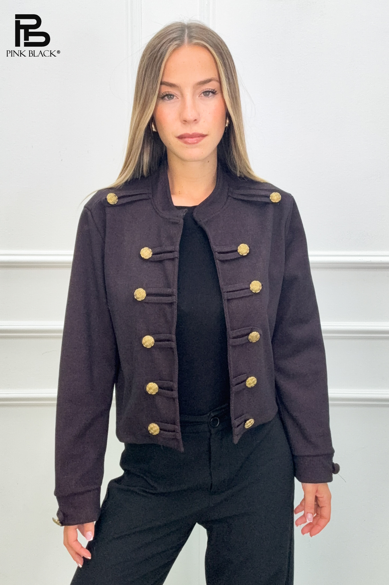 Sakartige Jacke mit Stehkragen