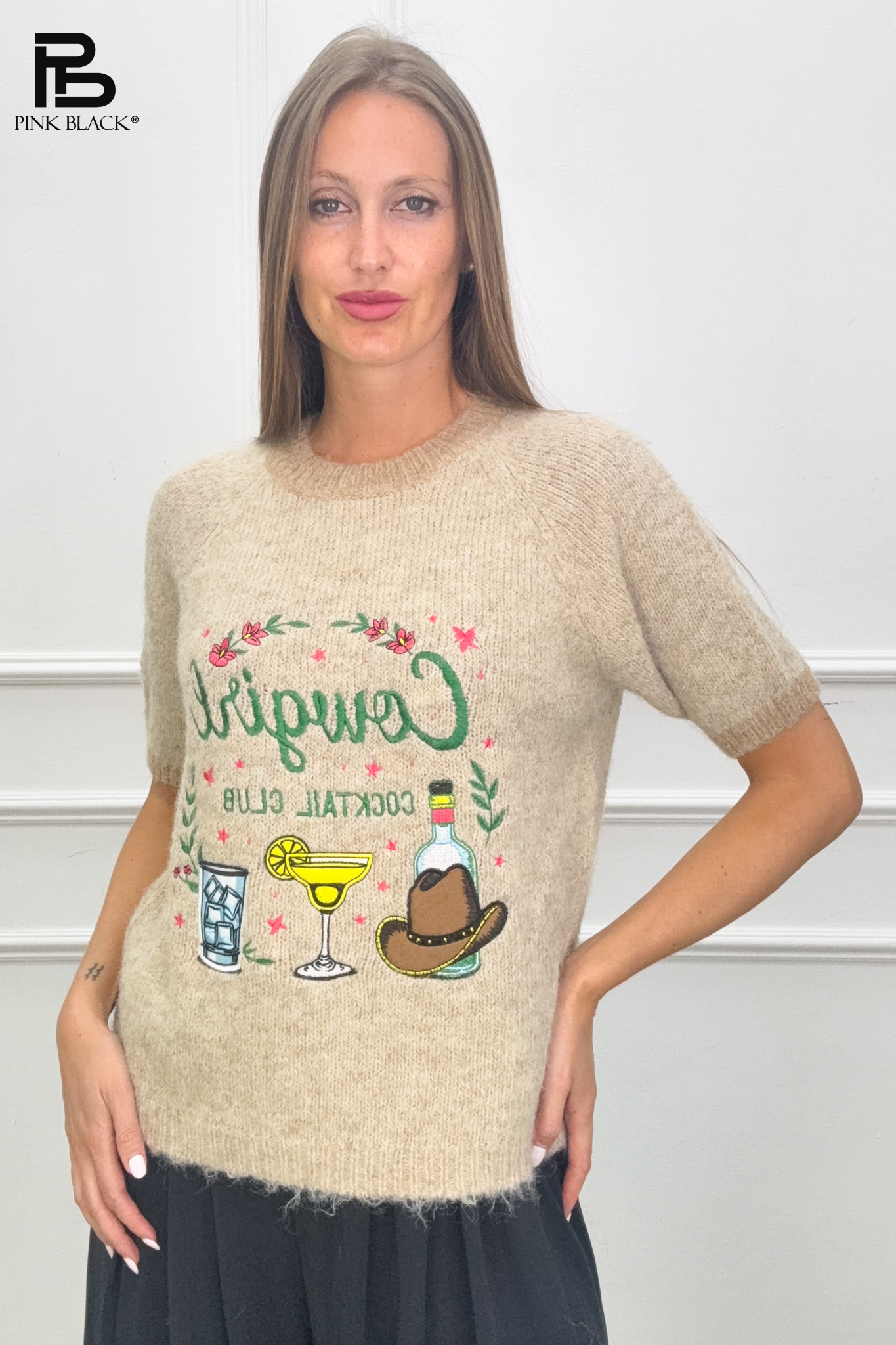 Kurzpullover mit Rundhalsausschnitt