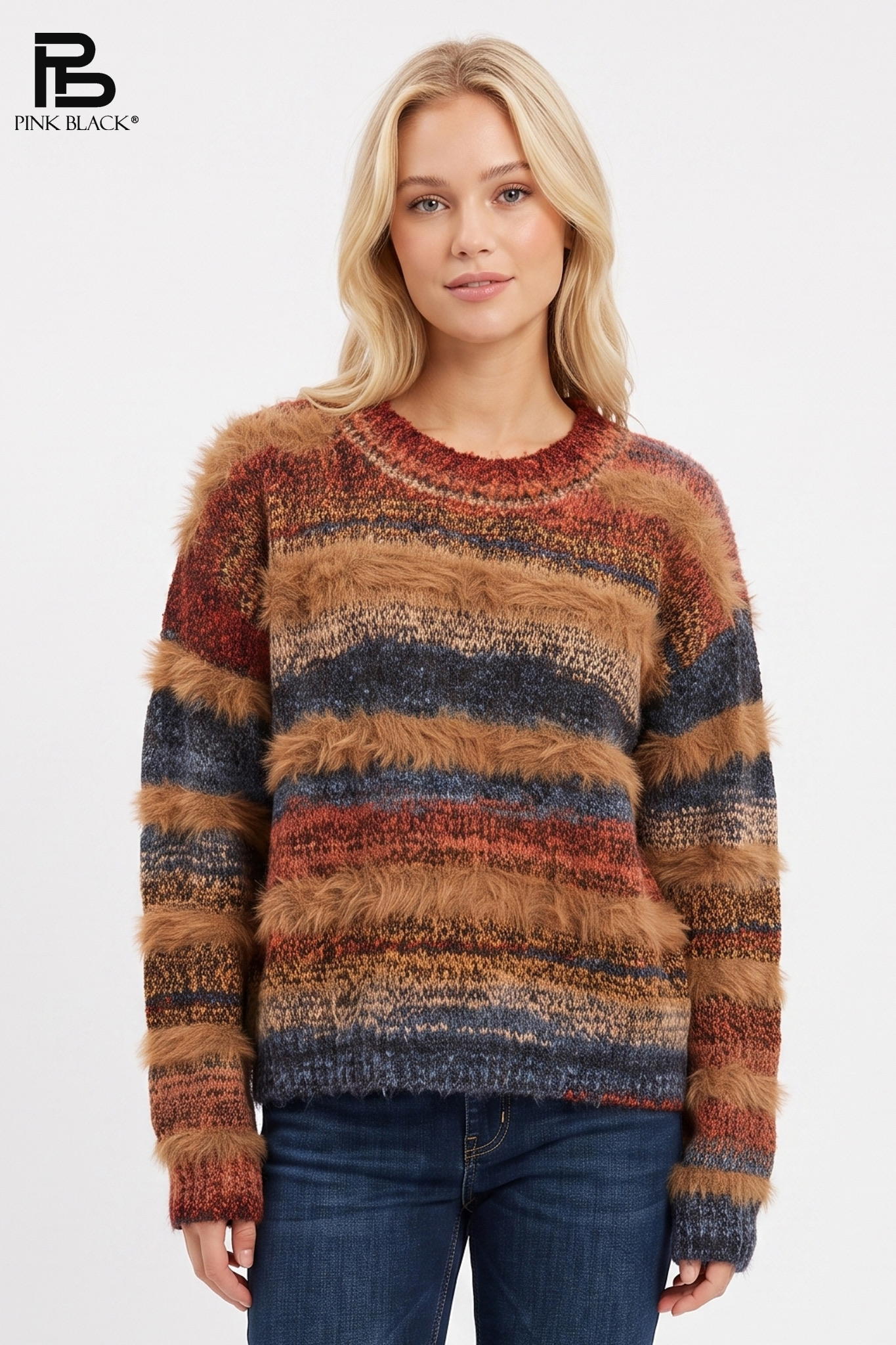 Regular Pullover mit Streifen