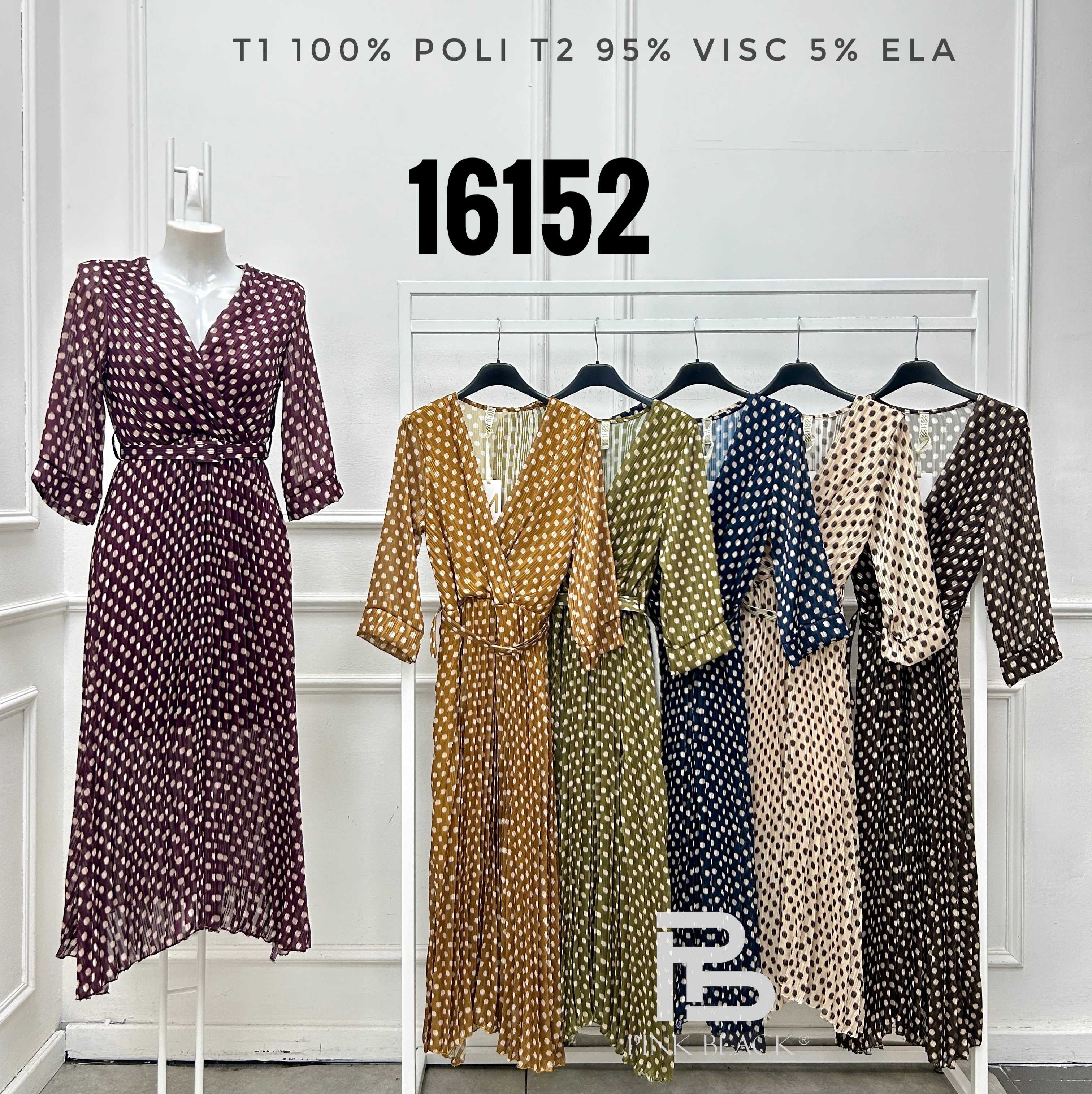 Wickel-Midikleid mit Punkten