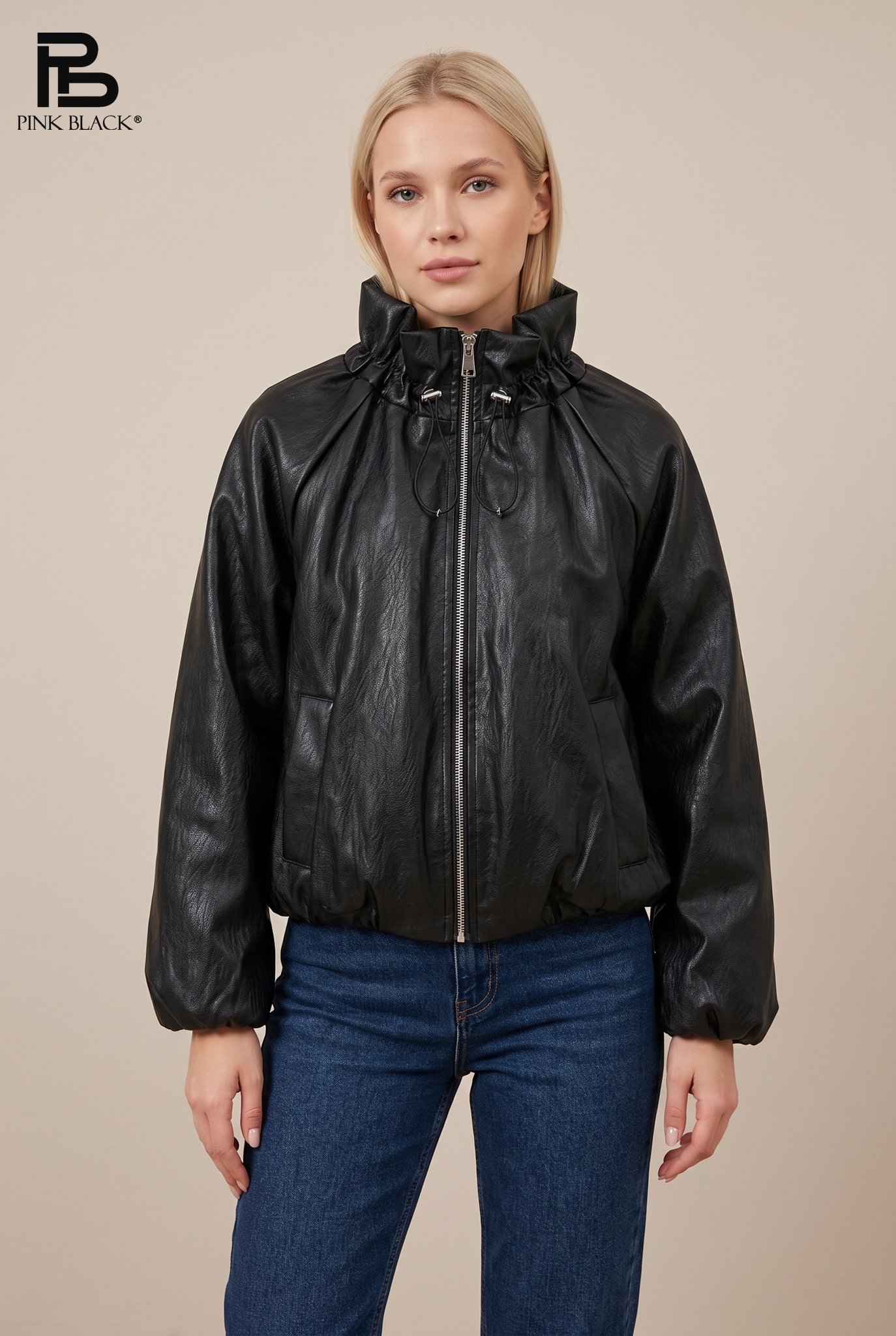 Oversized-Jacke mit Stehkragen