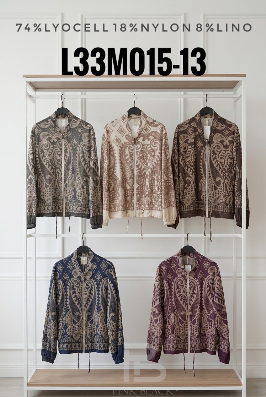 Bomberjacke Paisley mit Stehkragen