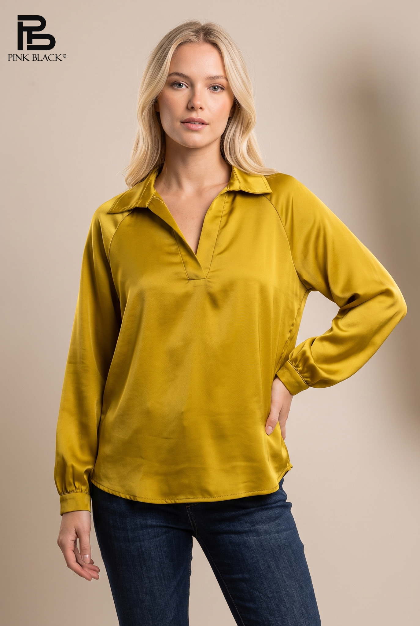 Bluse mit Hemdkragen