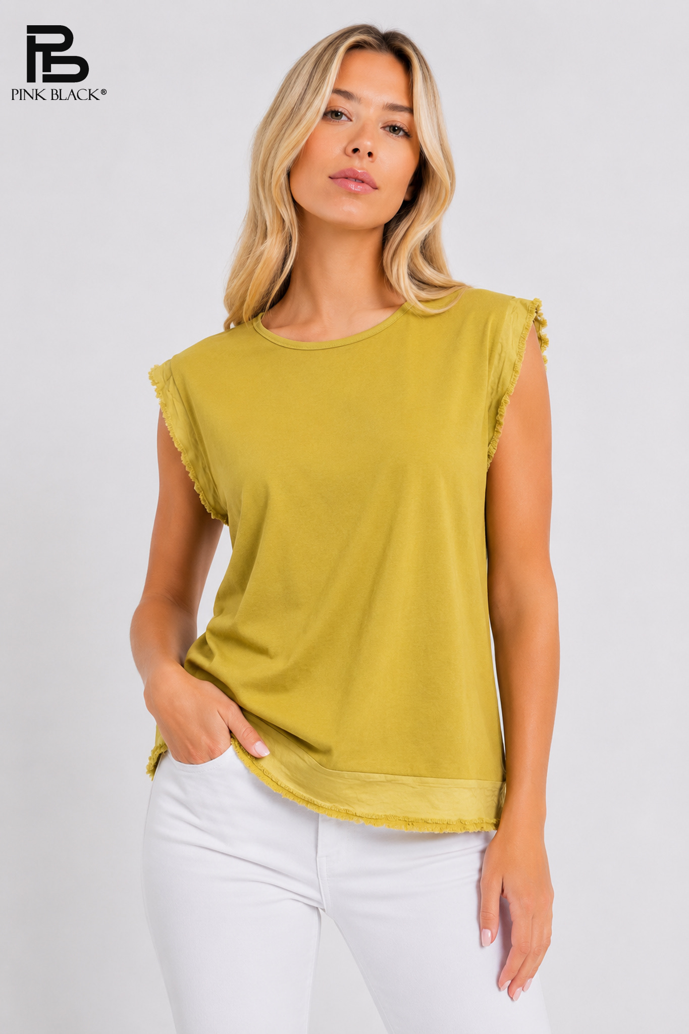 Gerade Bluse mit Fransen