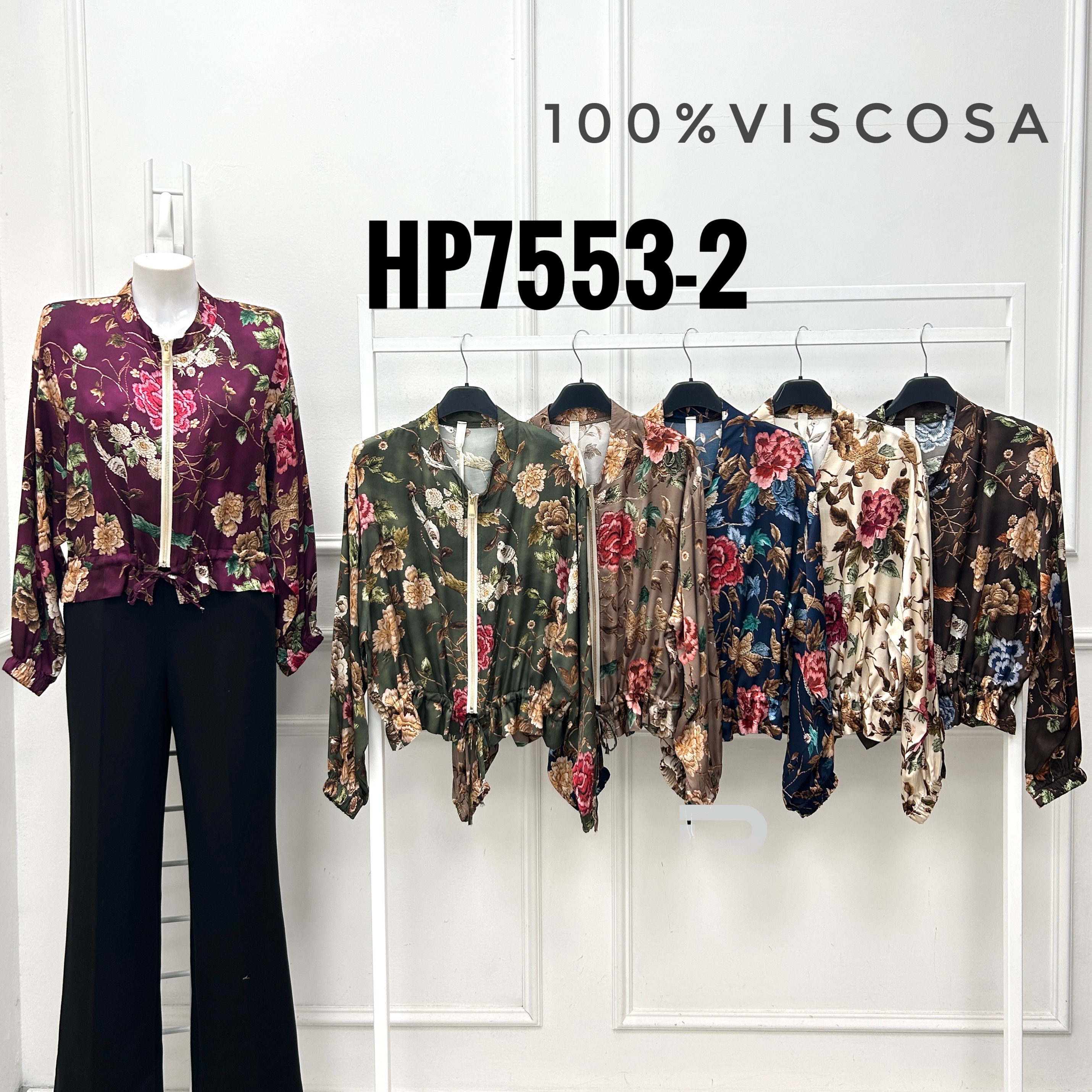 Bomberjacke mit Blumenmuster