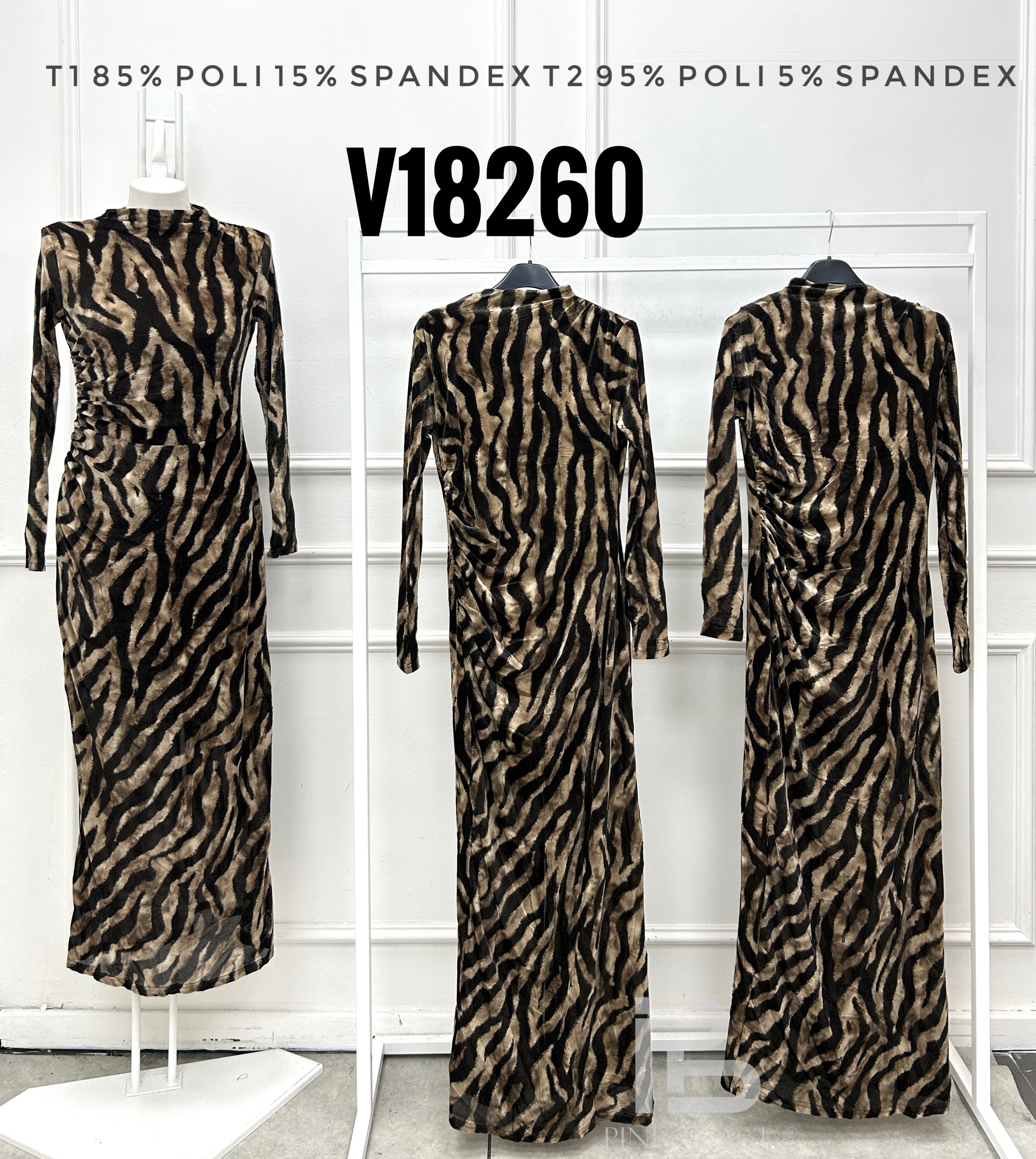 Figurbetontes Midikleid – Zebra