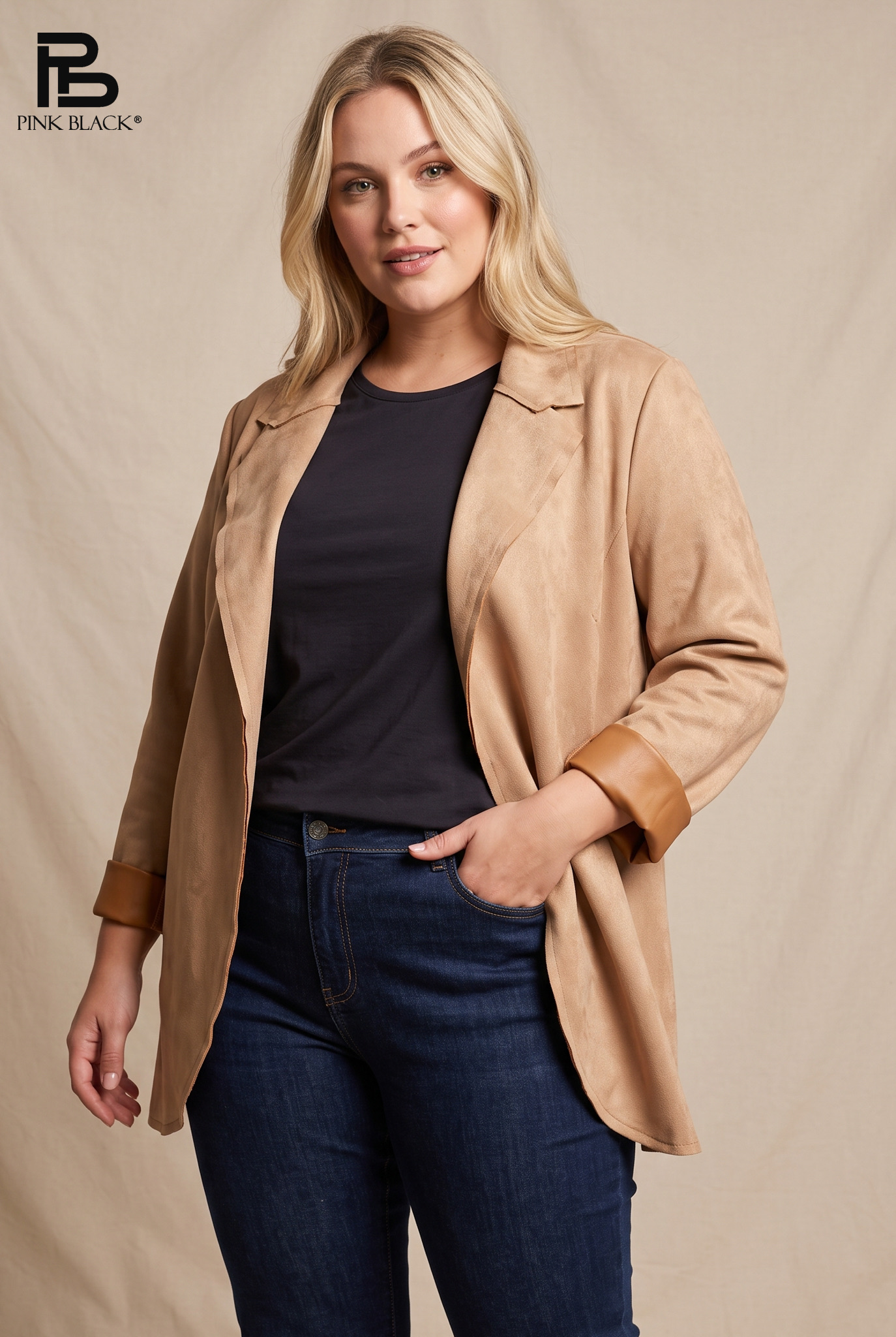 Langer Blazer mit Revers