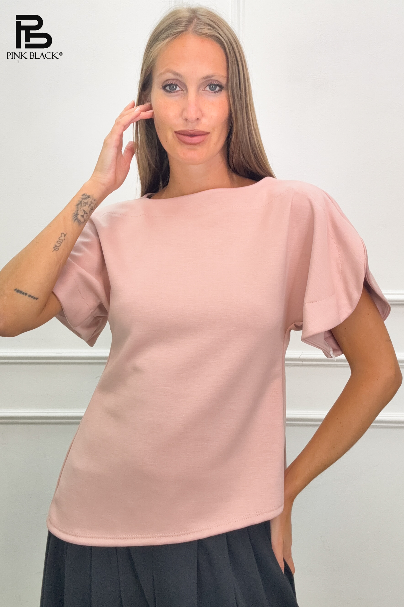 Bluse mit Boot‑Ausschnitt