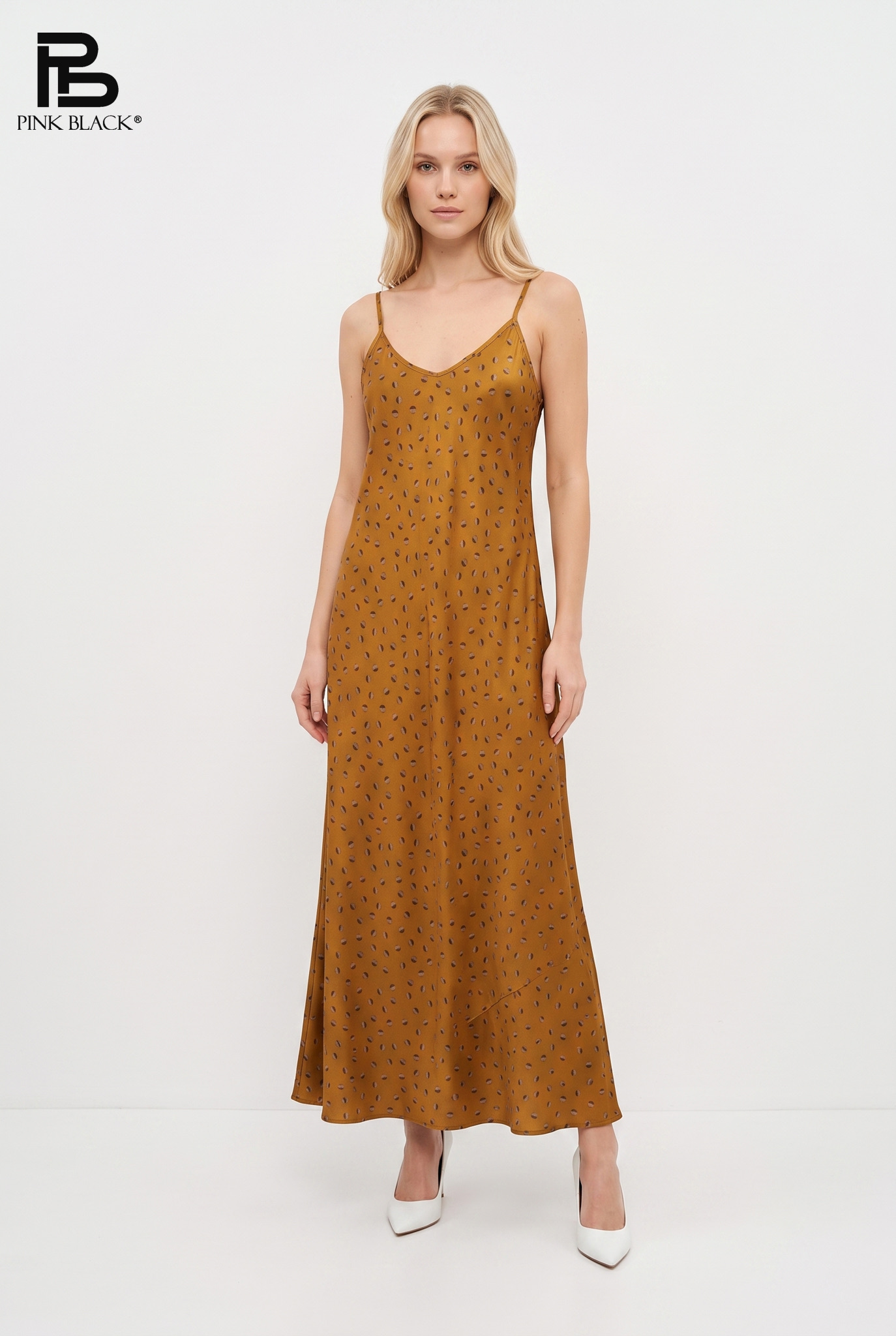 A-Linien Maxi-Kleid mit V-Ausschnitt