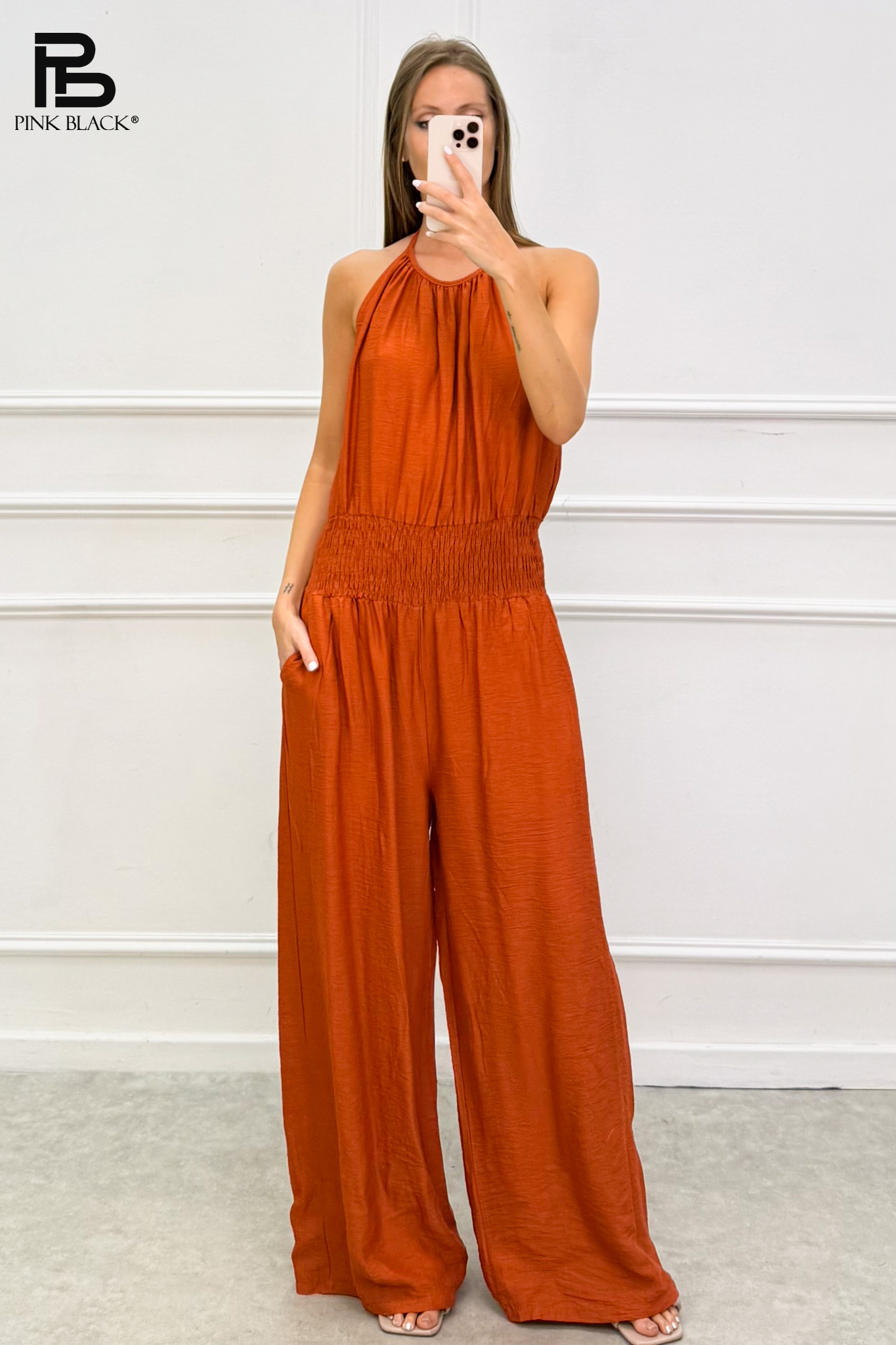 Lockerer Halter-Jumpsuit