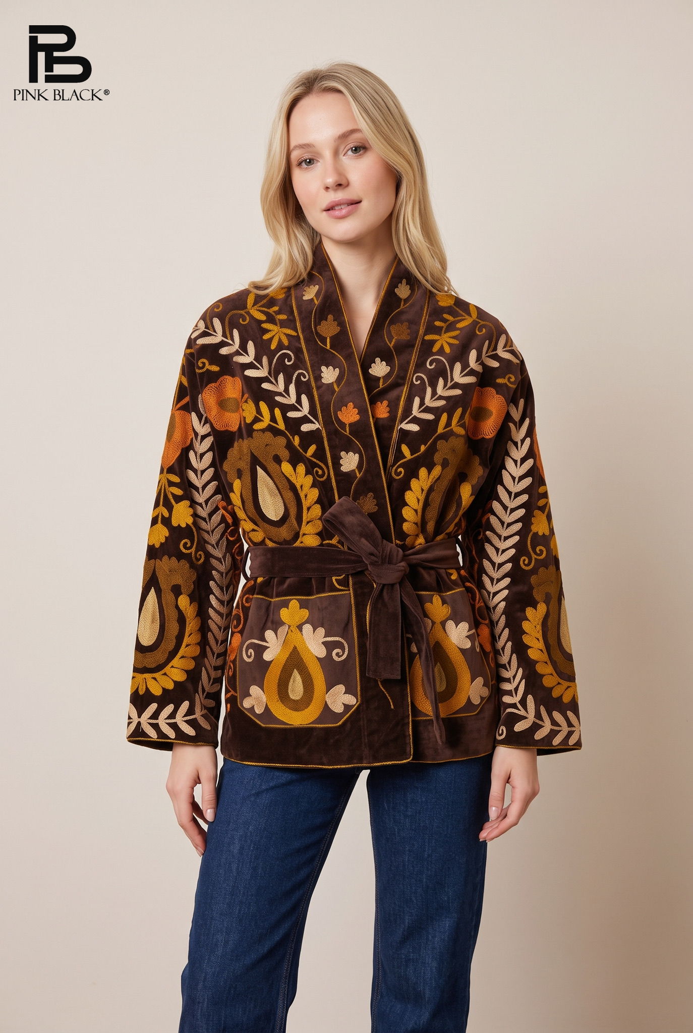 Kimonojacke mit Bindegürtel