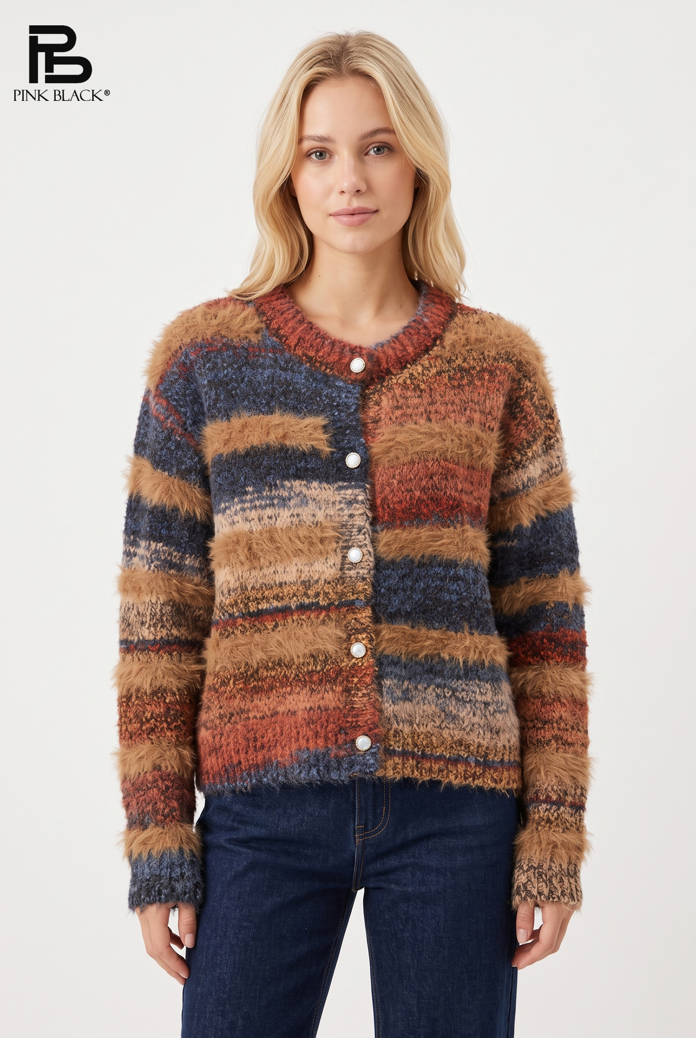 Gerader Cardigan bis Hüfte