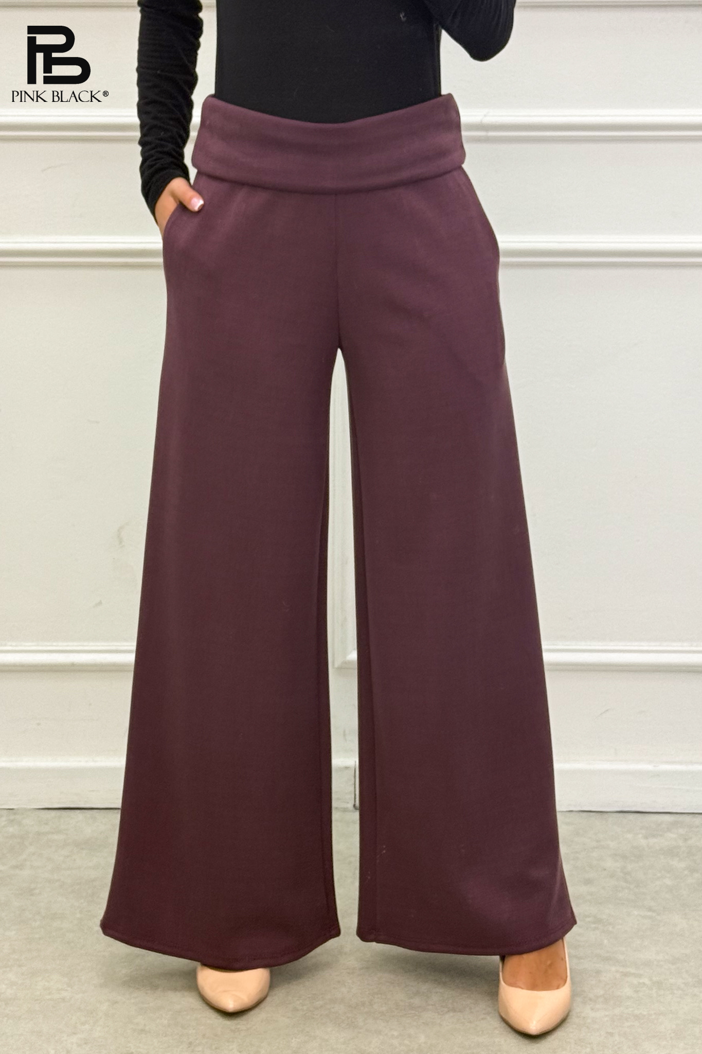 Weite Hose im Wide-Leg-Schnitt mit Elastikbund