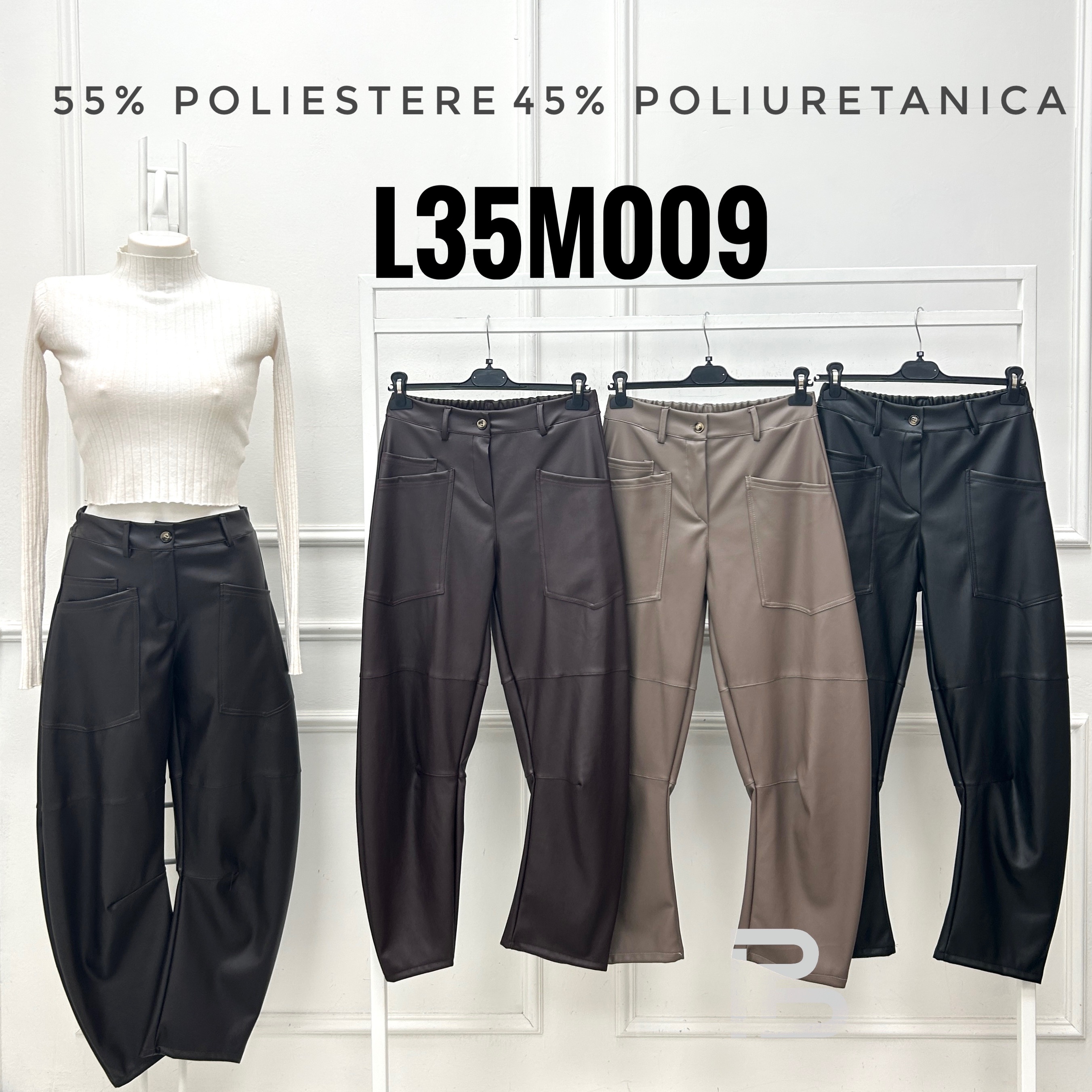 Gerade Kunstlederhose