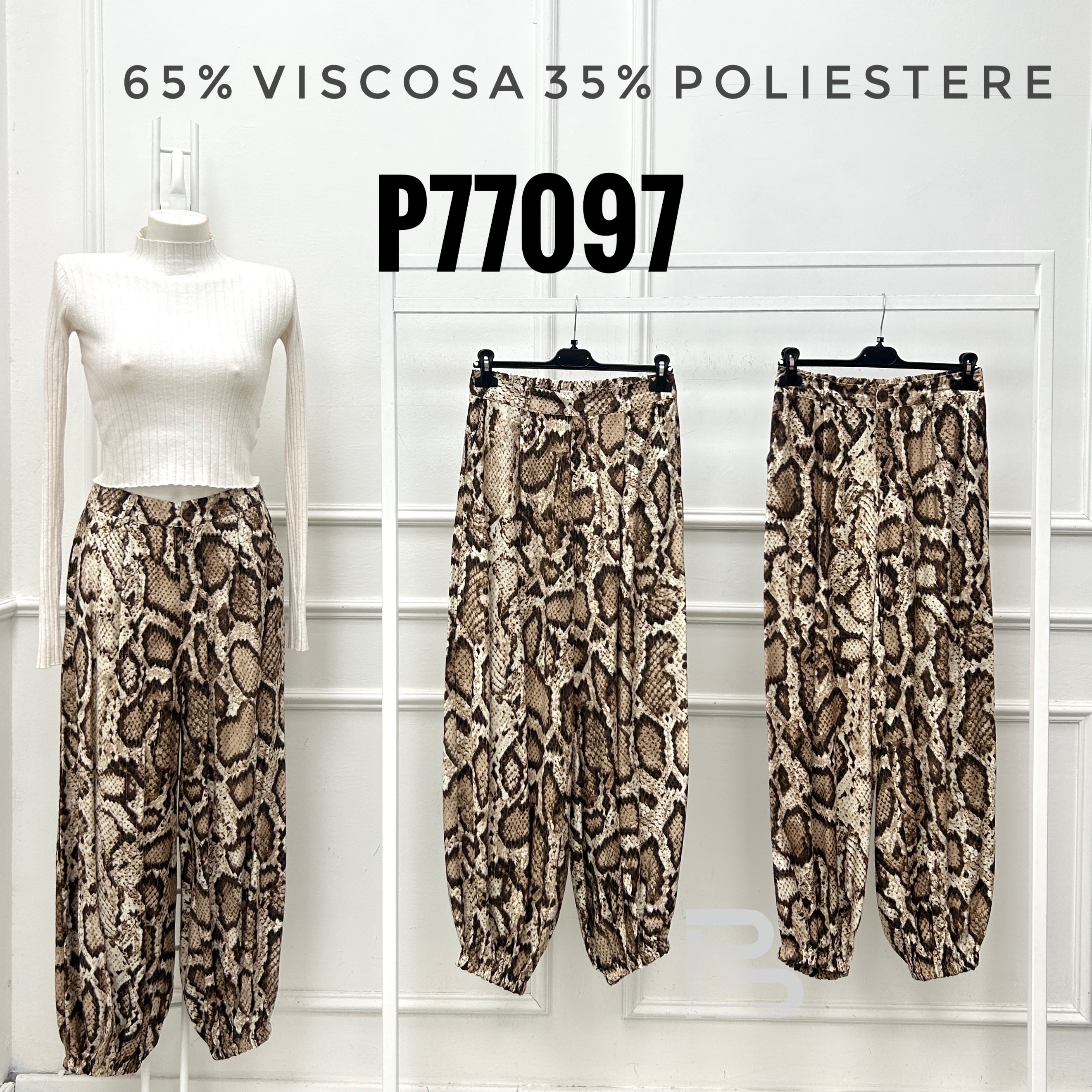 Weit geschnittene High‑Waist Hose
