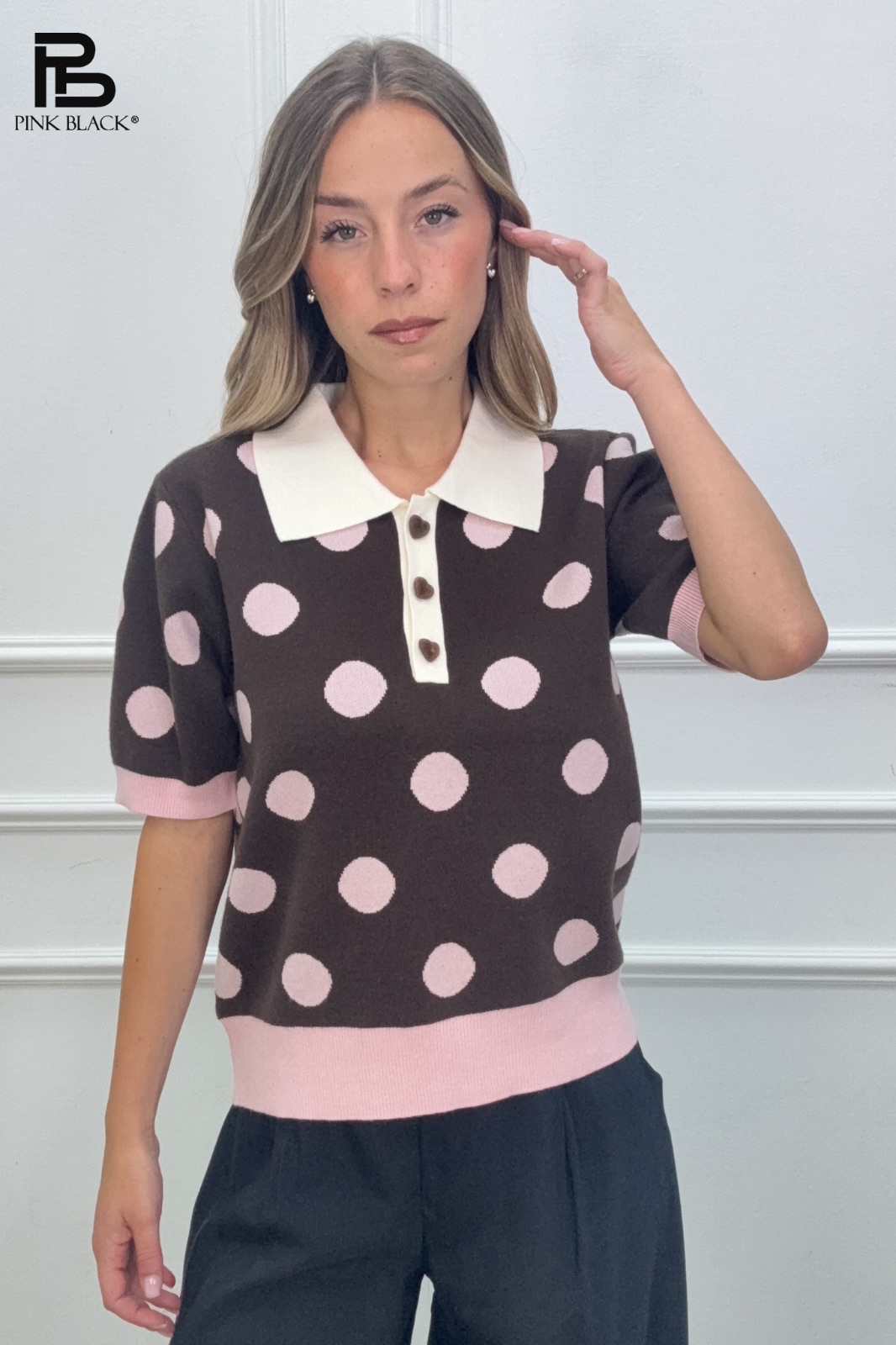 Poloshirt-Pullover mit Punkten