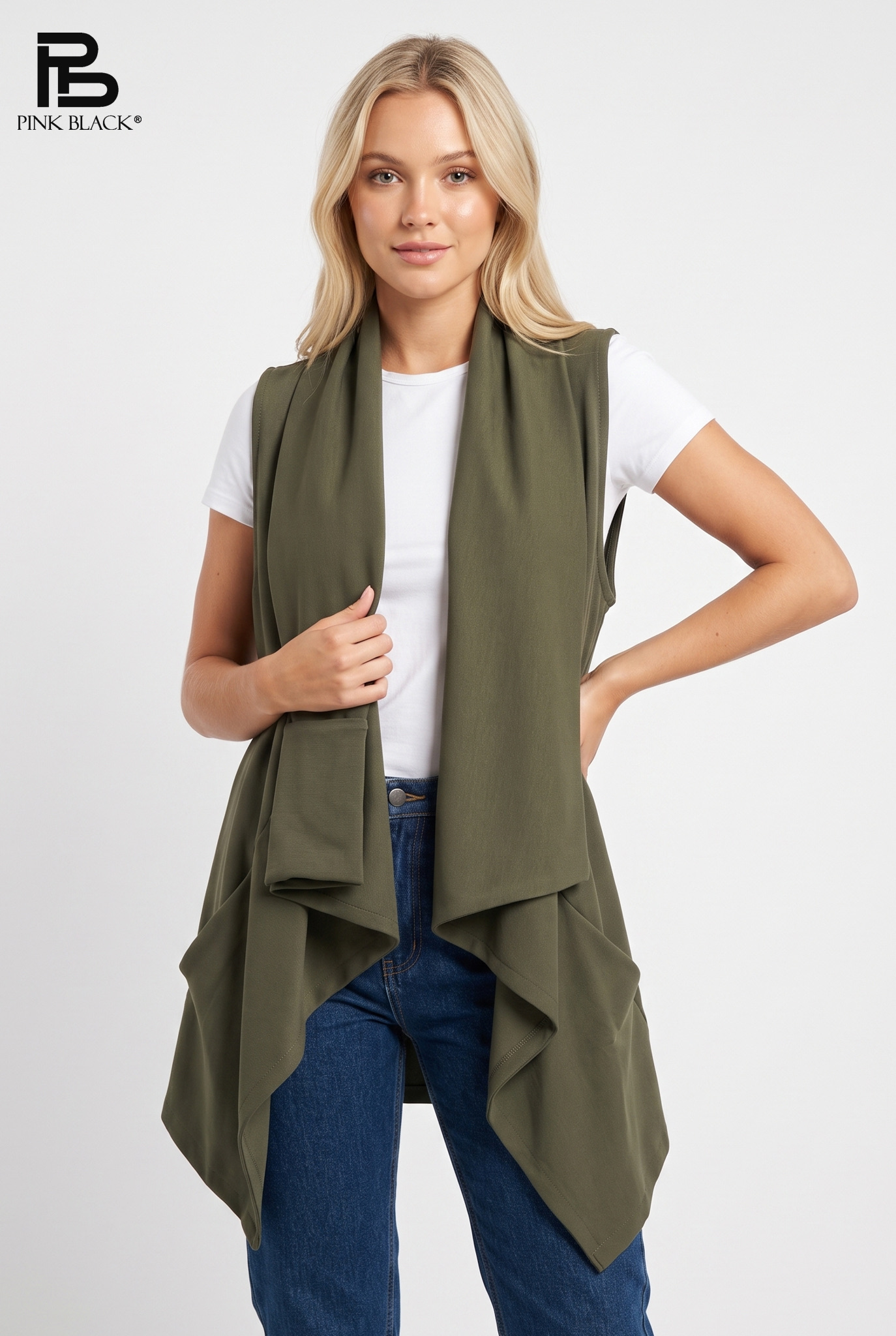 Lange asymmetrische Weste