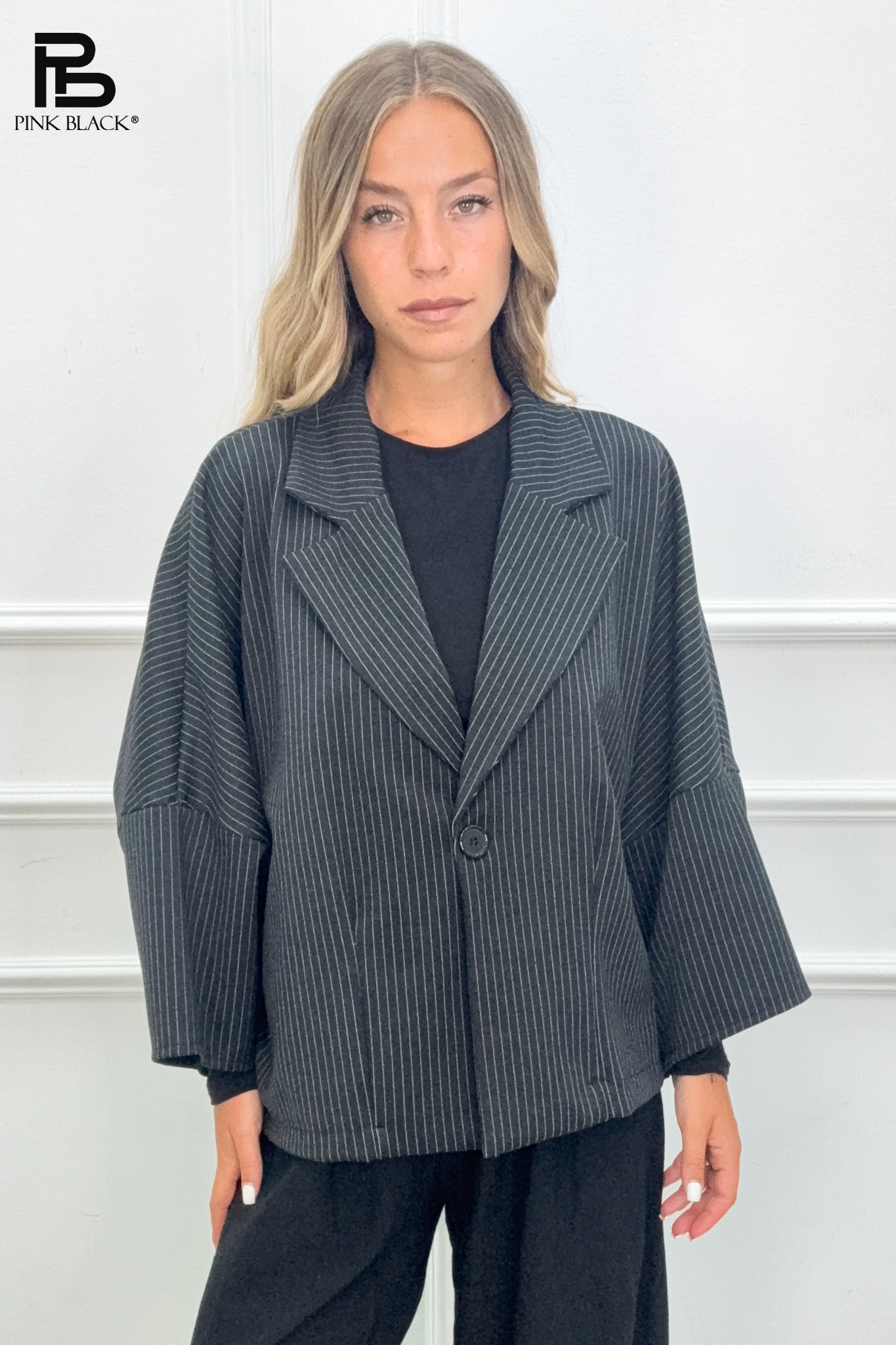 Oversize-Blazer mit Streifen