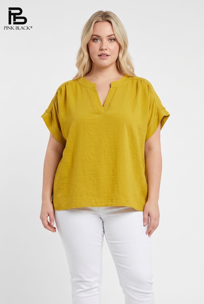 Lockere Bluse mit V-Ausschnitt