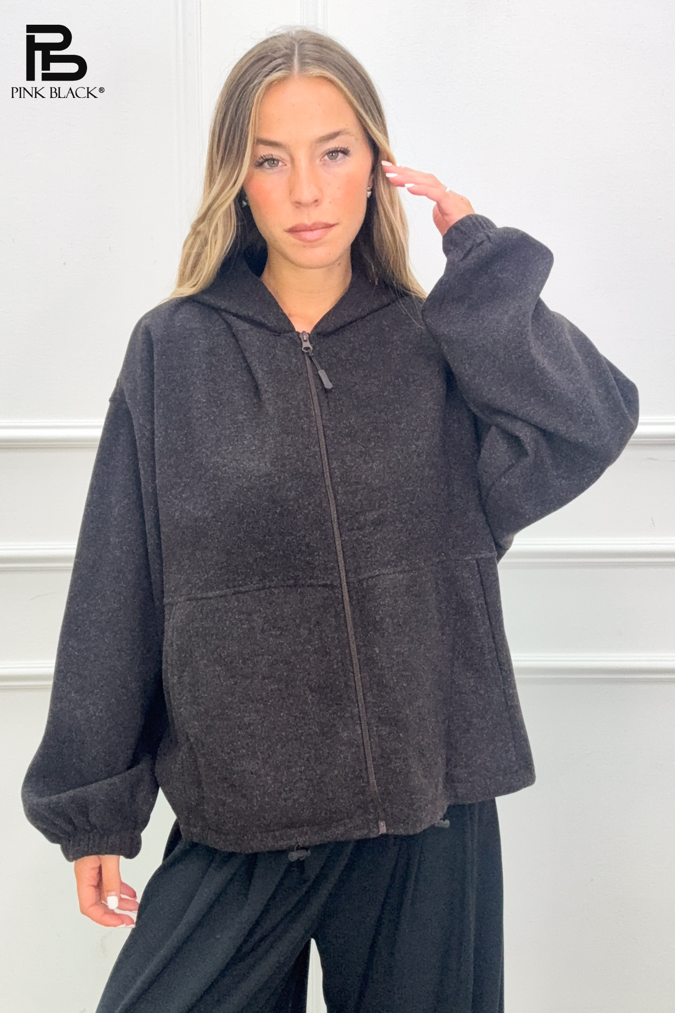 Oversize-Jacke mit Kapuze