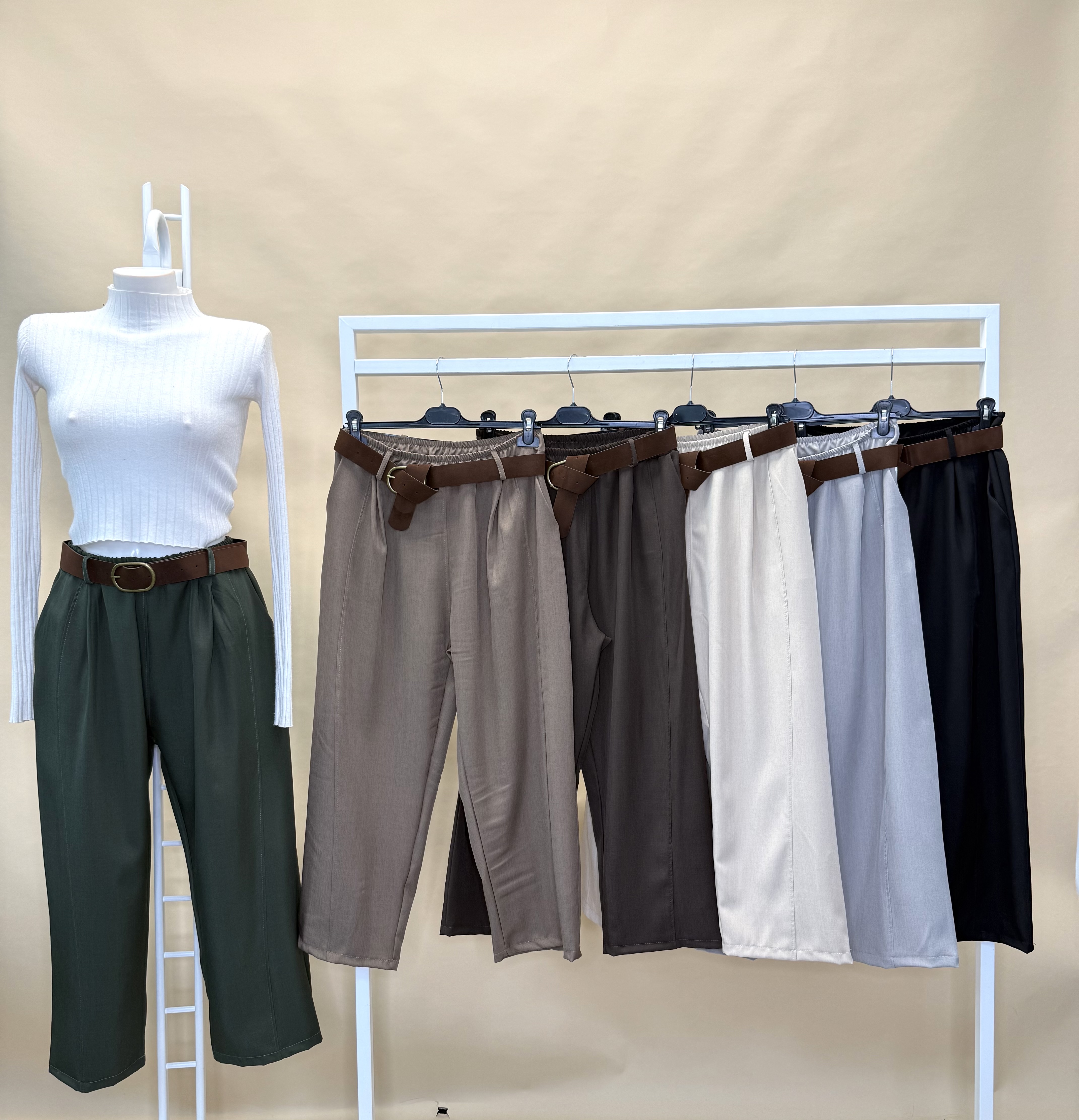 Wide-Leg Hose mit hohem Bund