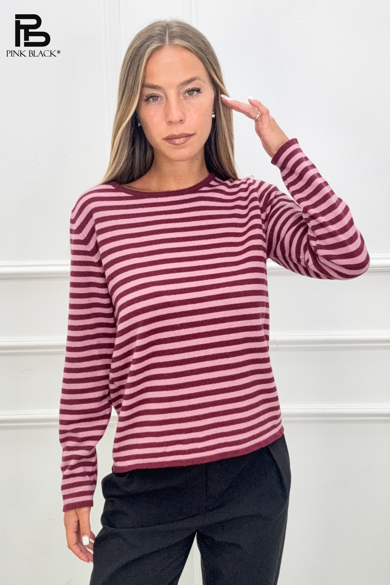 Feinstruktur-Pullover mit Rundhalsausschnitt