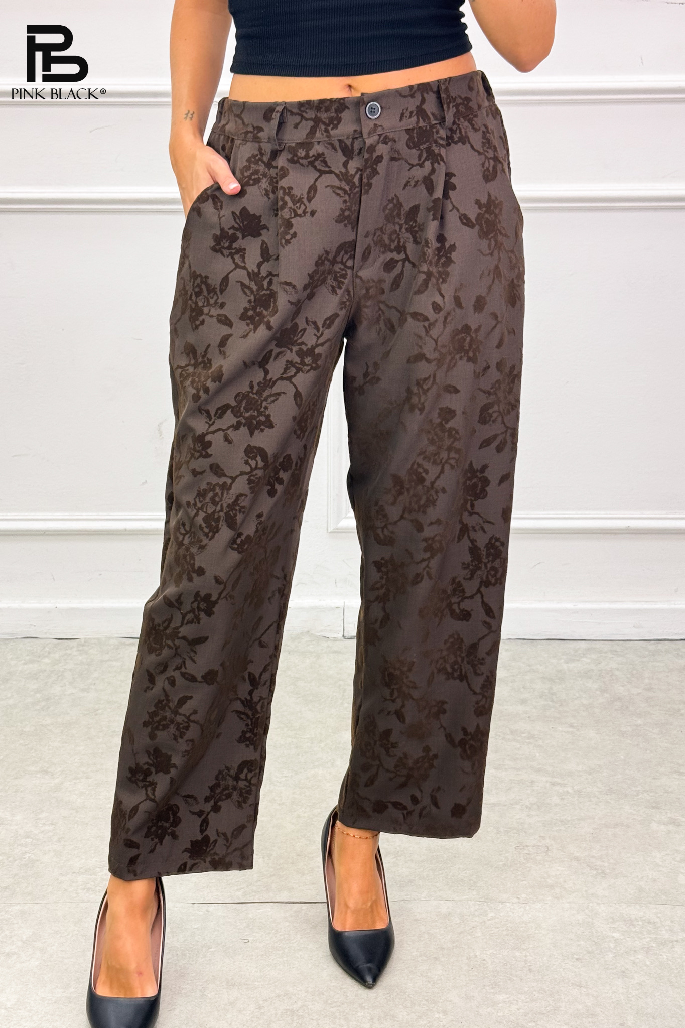 Regular Fit Hose mit Blumenmuster