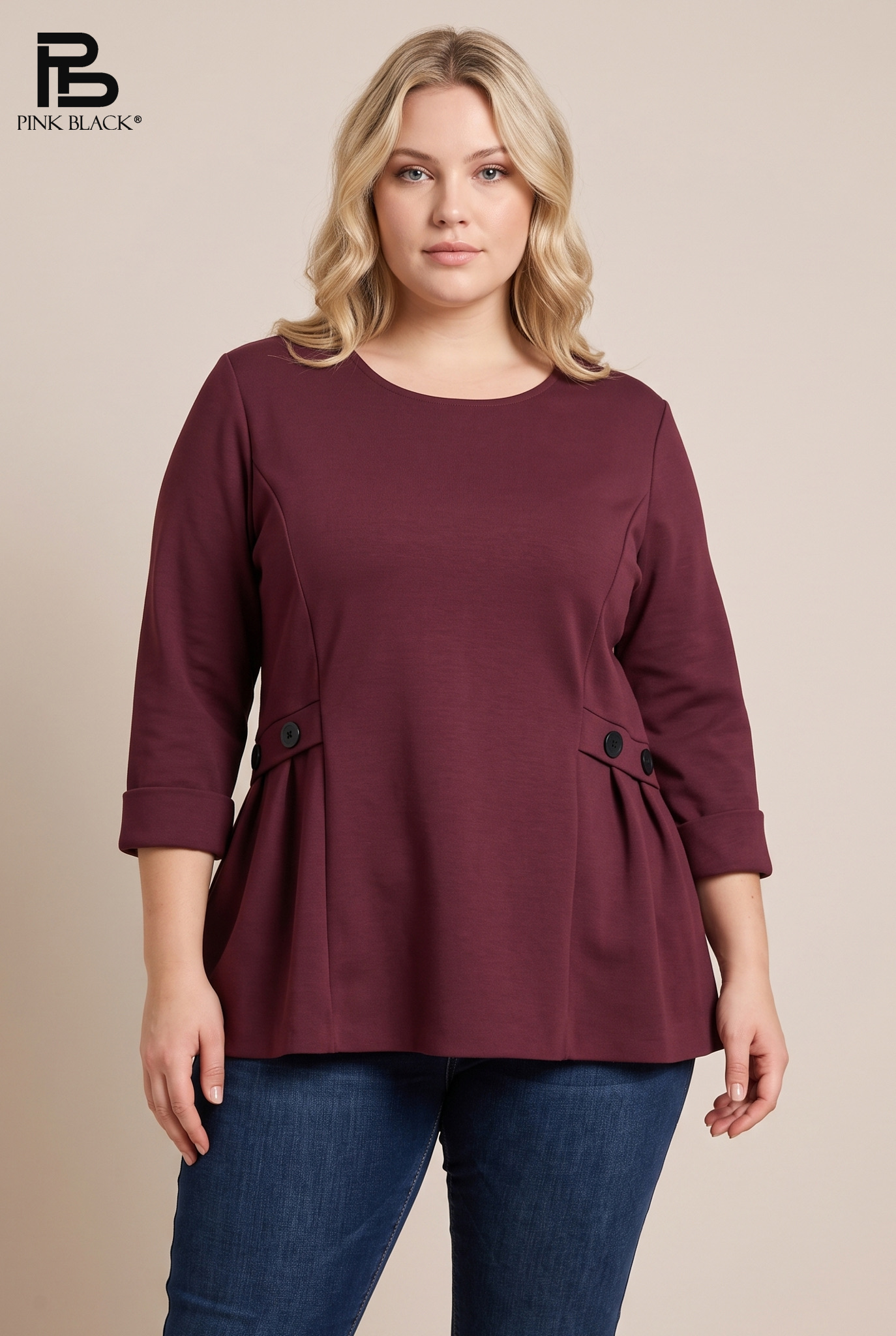 A-Linien-Bluse mit Falten