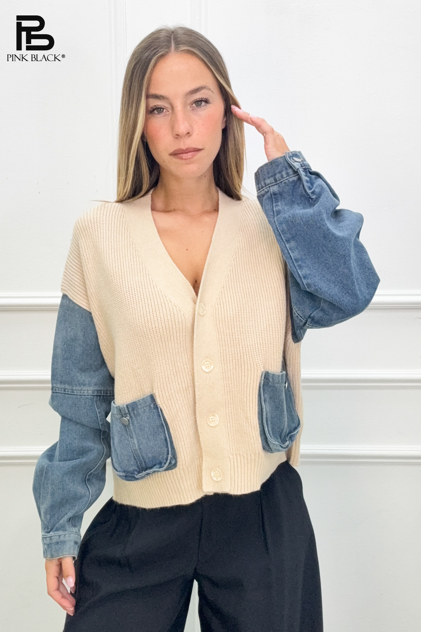 Lockerer Cardigan bis zur Hüfte