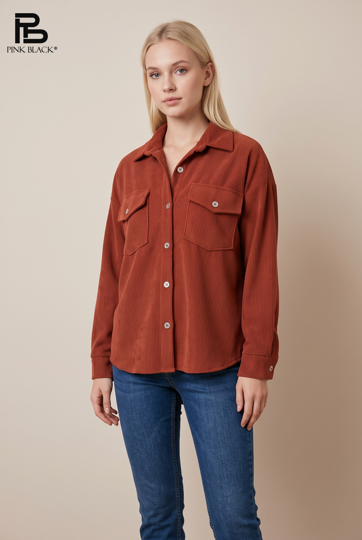 Gerippte Hemdjacke