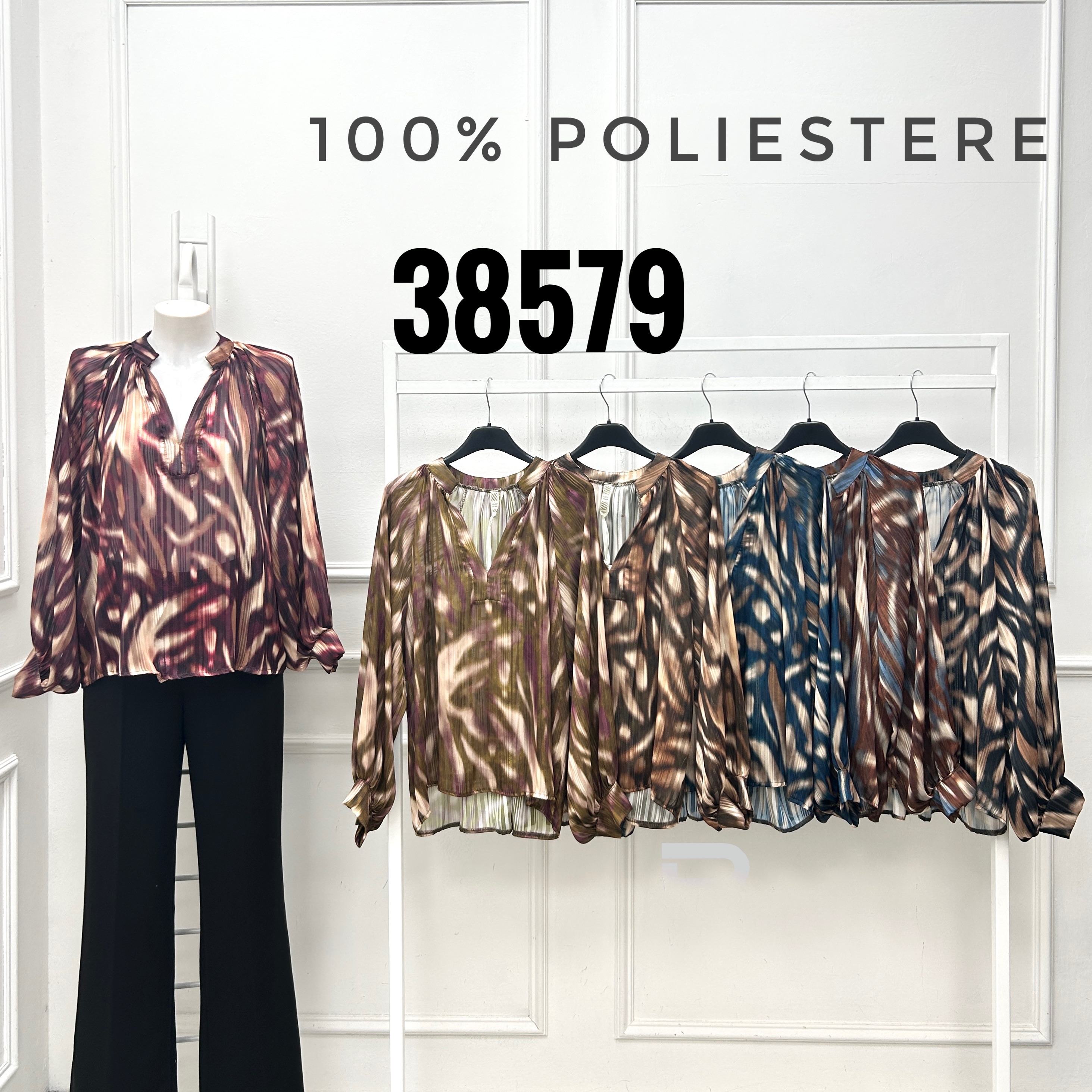 Bluse-Hemd mit Raffung
