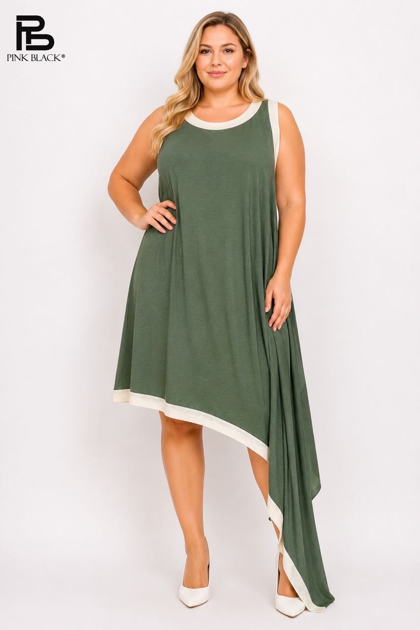 Ärmelloses A-Linien Midikleid