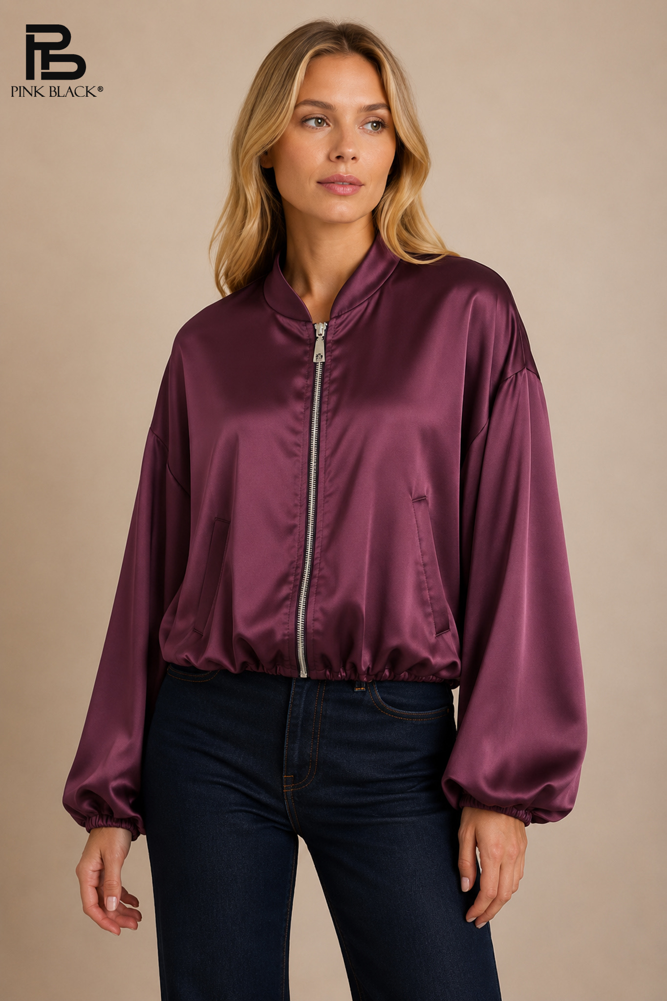 Oversize-Jacke mit Stehkragen