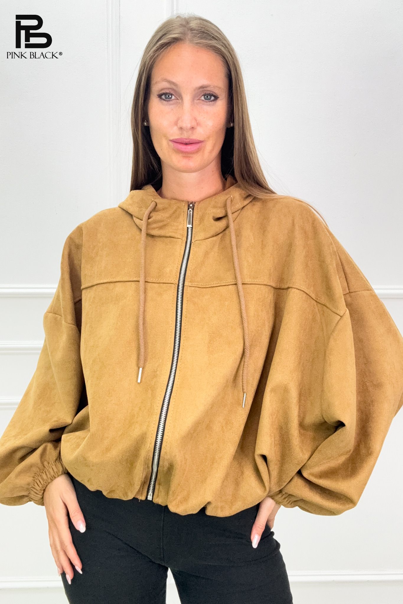 Oversized Jacke mit Kapuze