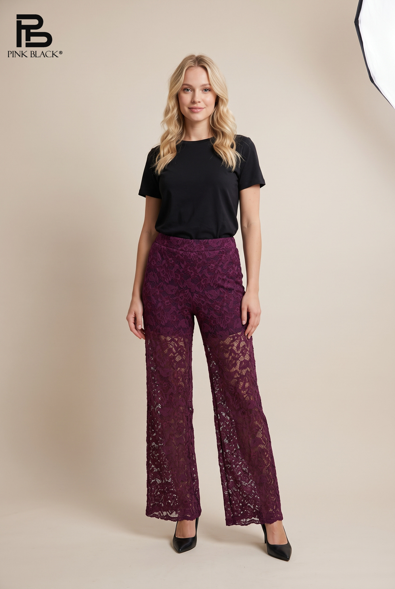 Weite Spitzenhose
