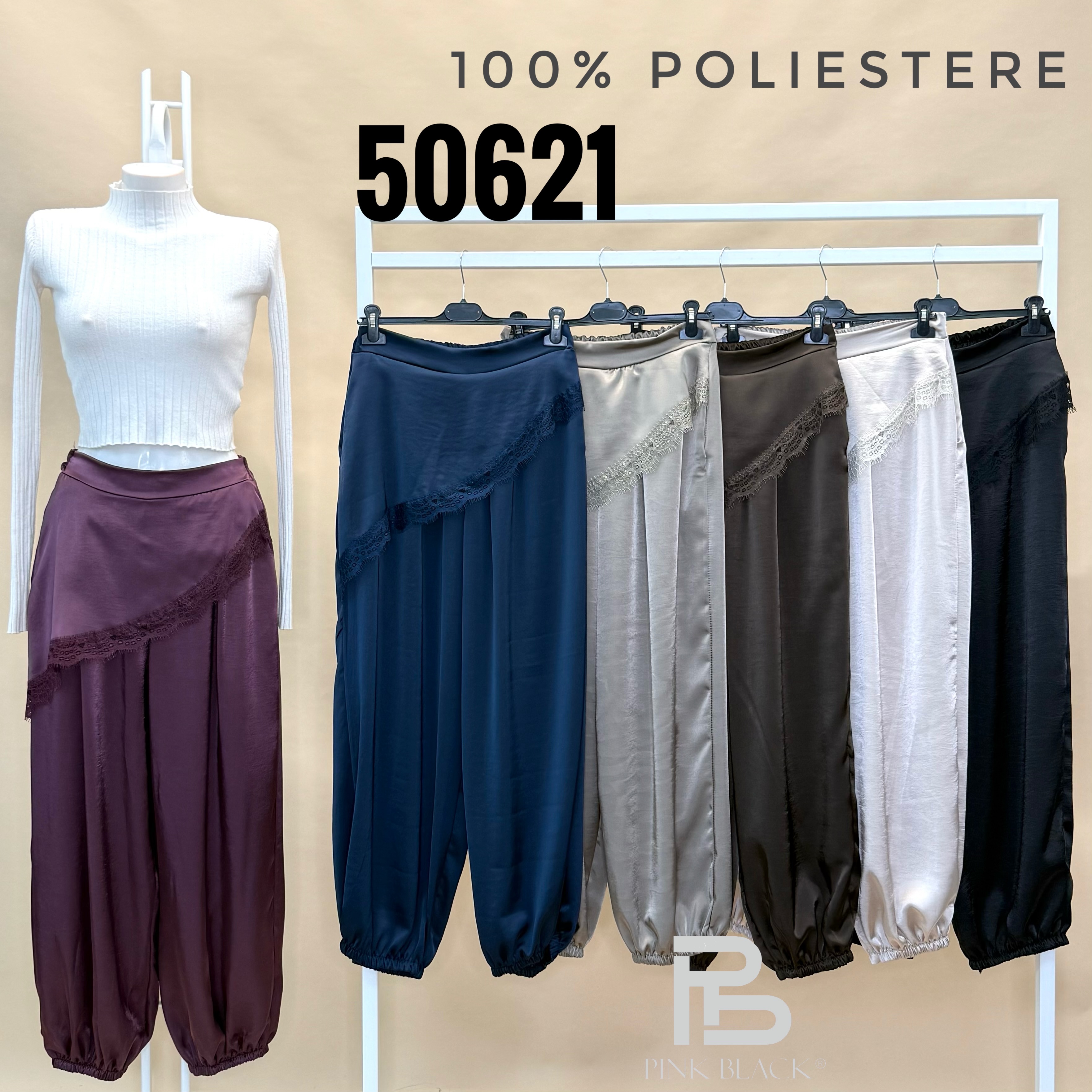 Satinhose im Jogger-Stil