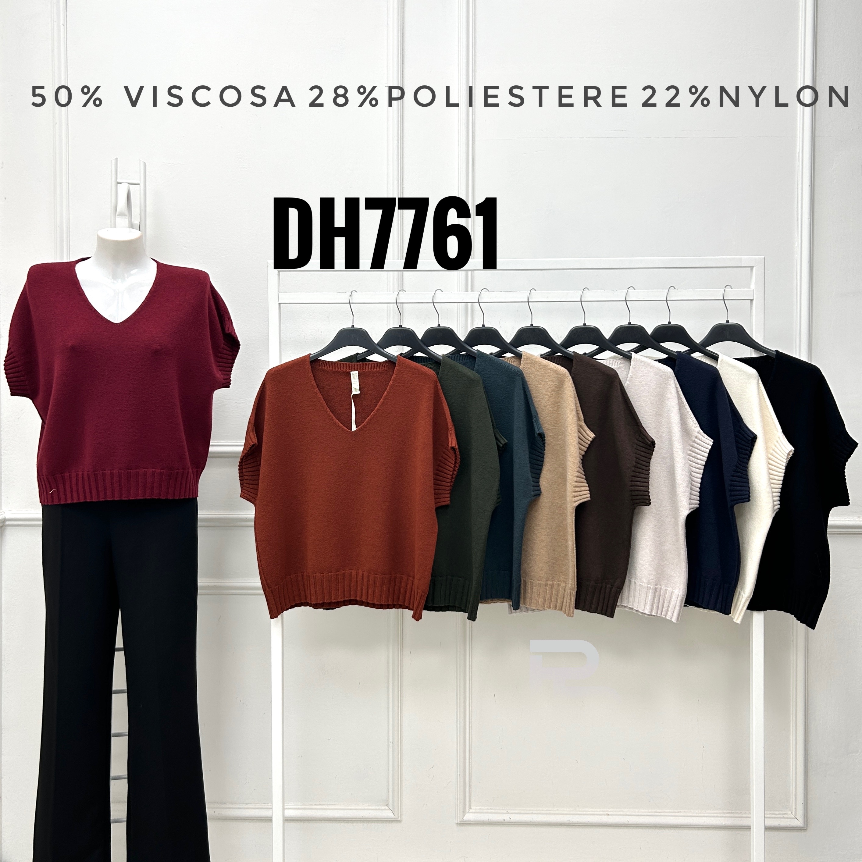Kurzarm-Pullover mit V-Ausschnitt
