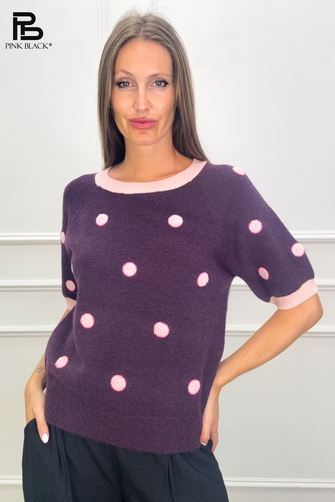 Regular Pullover mit Punkten