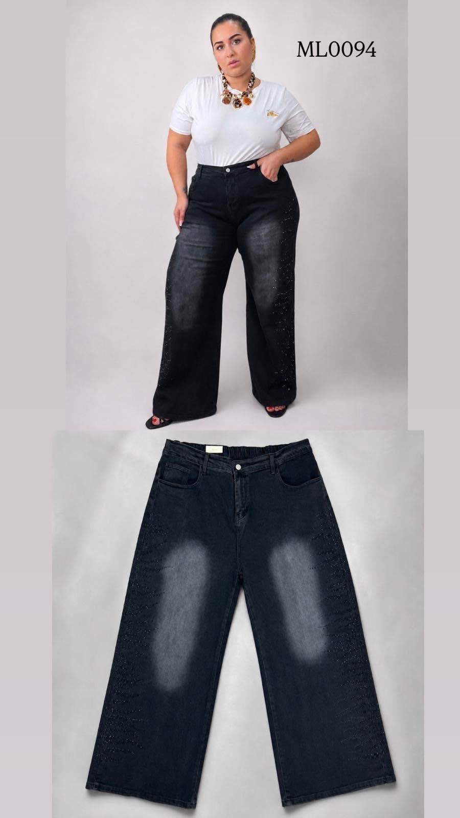 Wide-Leg-Jeans mit Raw-Edge
