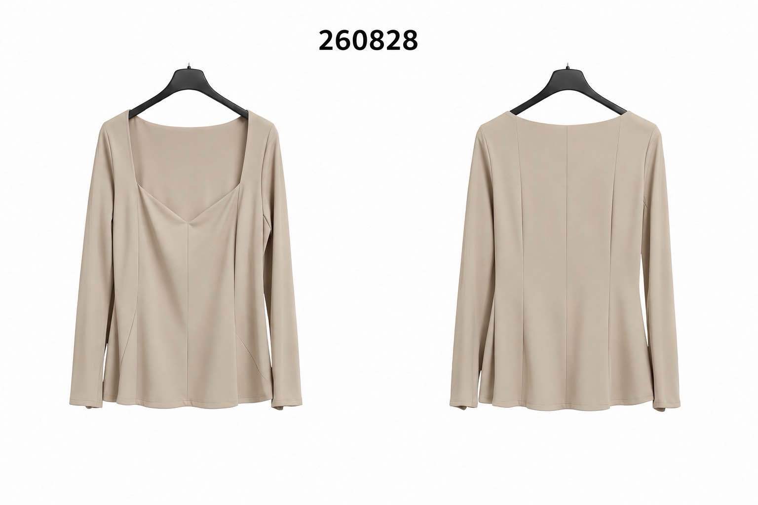Bluse mit quadratischem Ausschnitt (A‑Line)